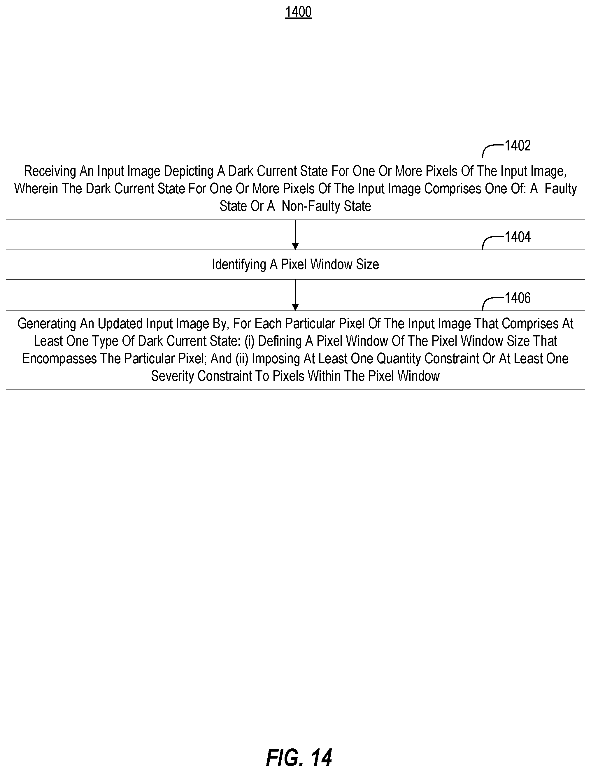 Patent US12368966 Figure 14 – Systems and methods for facilitating dark current compensation by weighted filtering