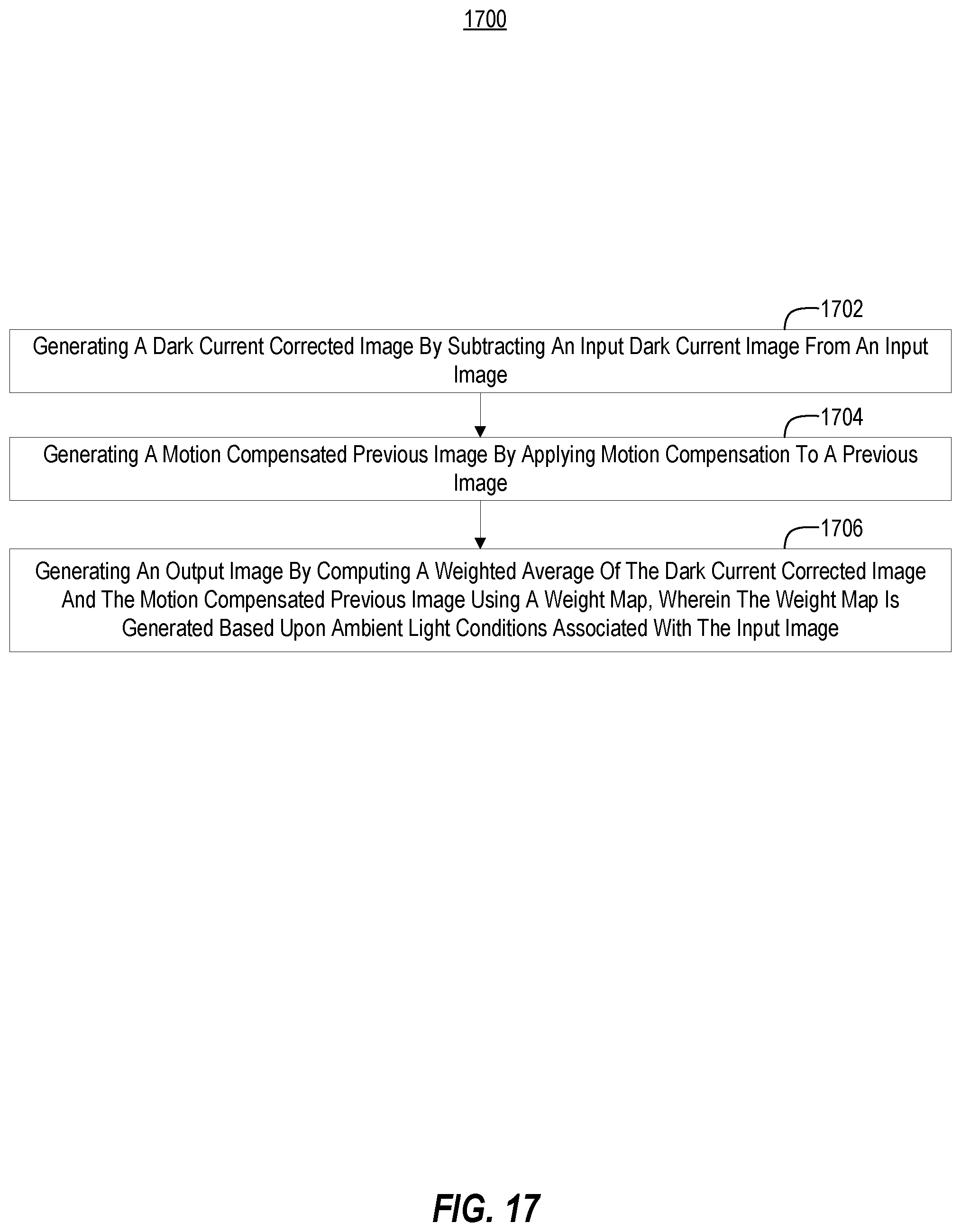 Patent US12368966 Figure 17 – Systems and methods for facilitating dark current compensation by weighted filtering