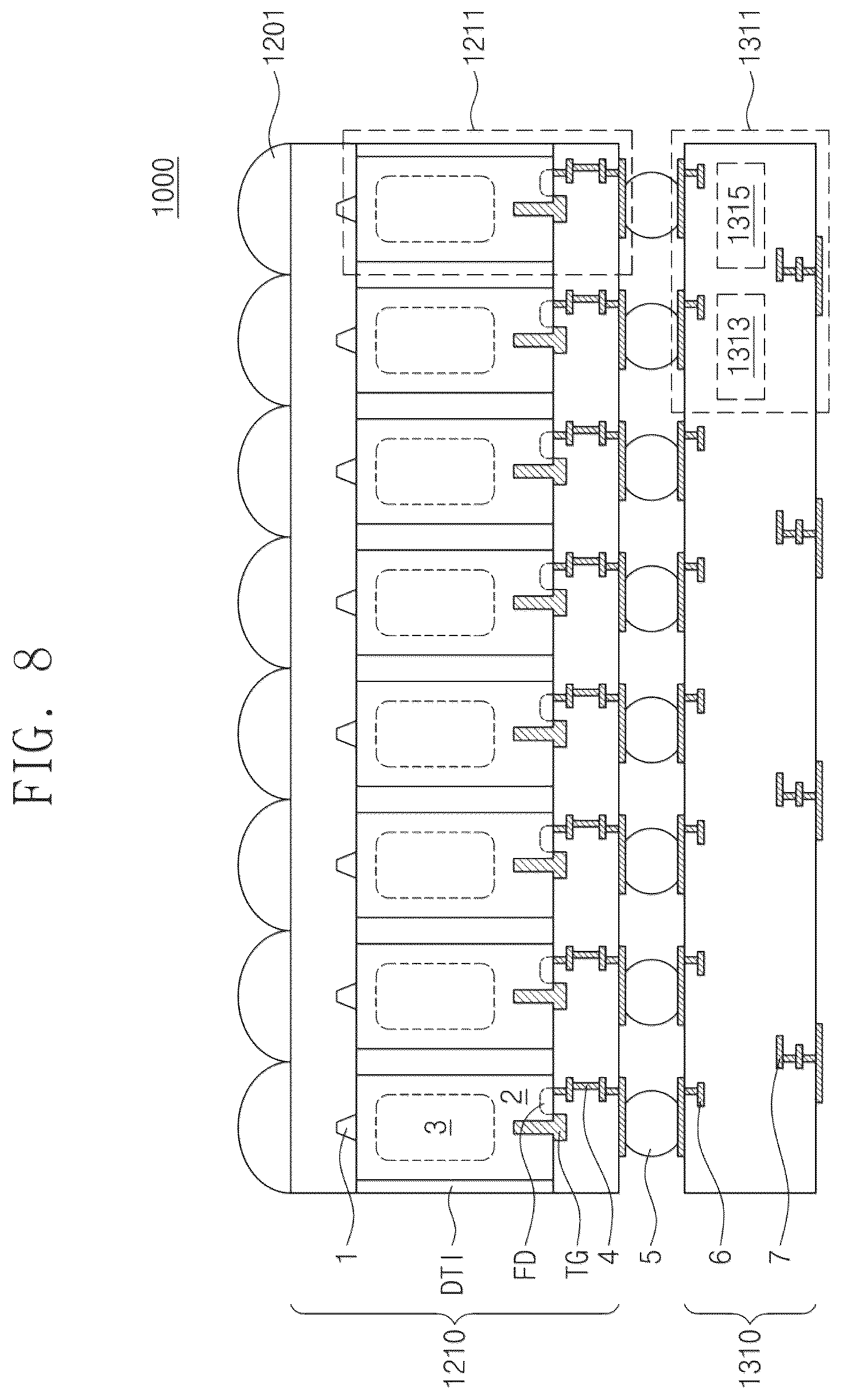 Patent US12368978 Figure 8 – Image sensor including CMOS image sensor pixel and dynamic vision sensor pixel