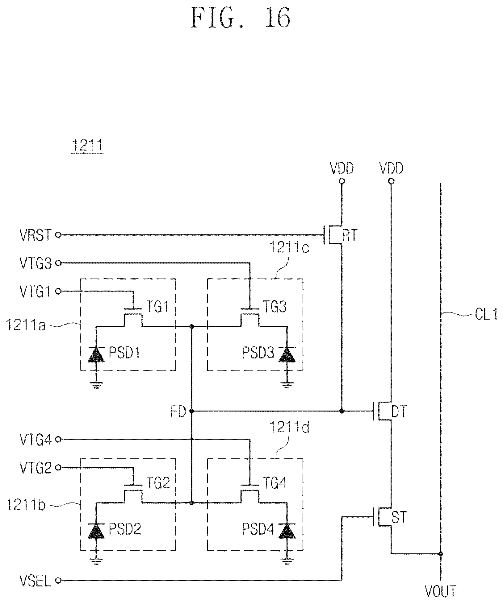 Patent US12368978 Figure 16 – Image sensor including CMOS image sensor pixel and dynamic vision sensor pixel