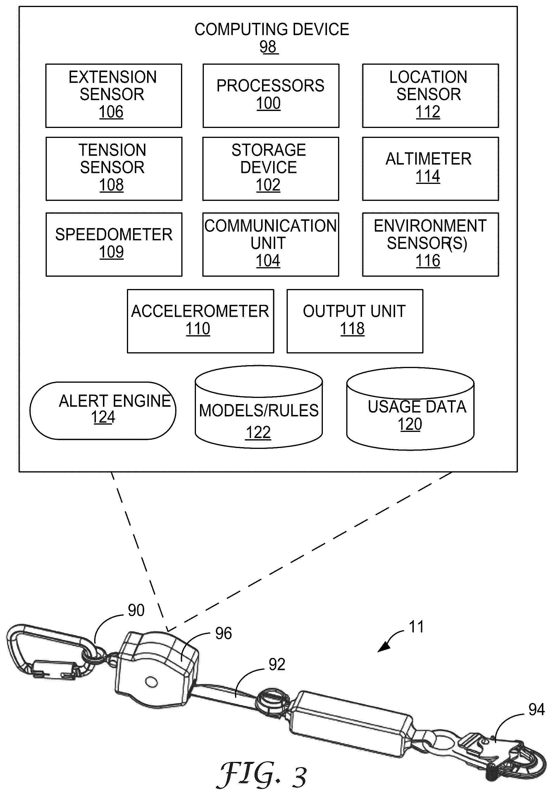 Patent US12368984 Figure 3 – Personal protective equipment (PPE) with analytical stream processing for safety event detection