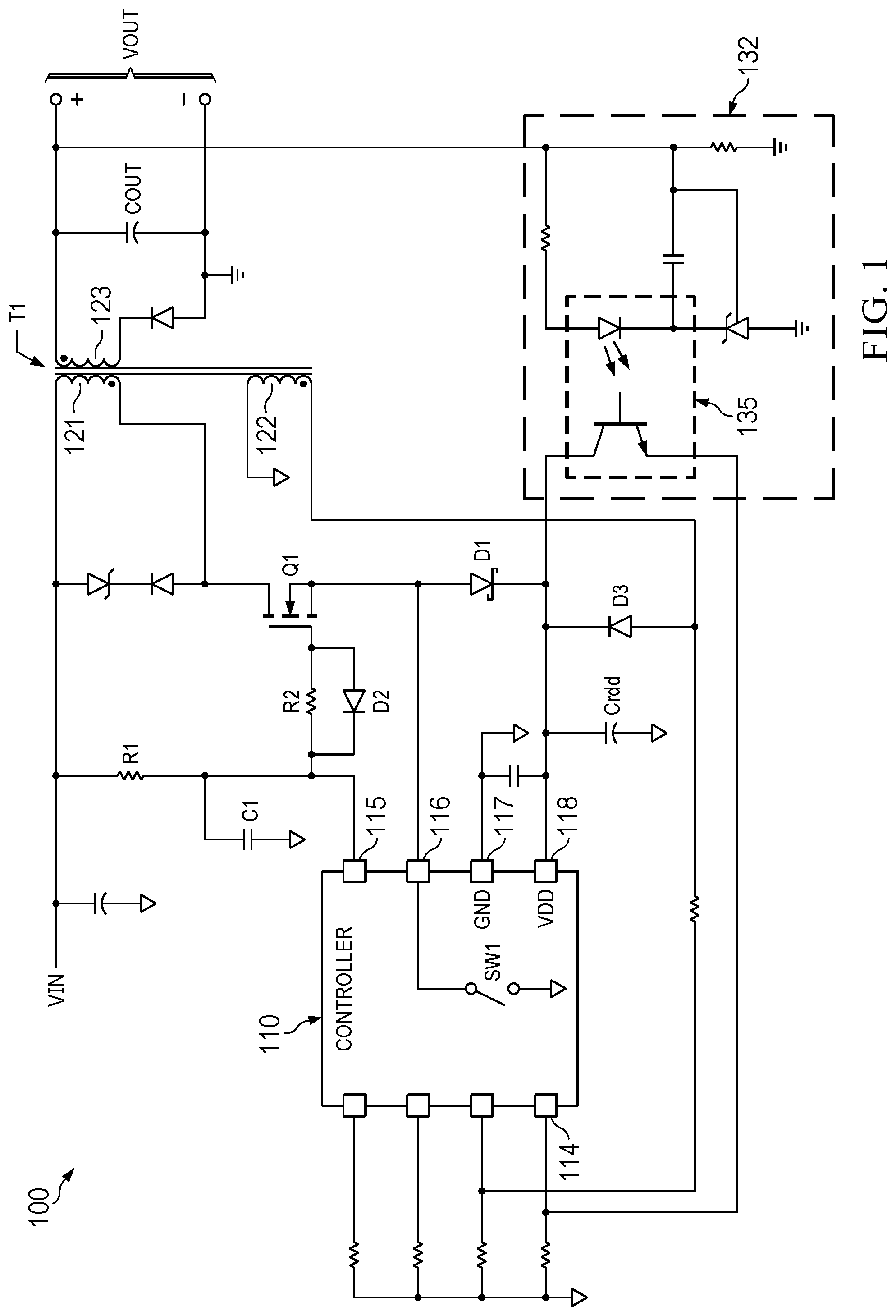 Patent US12375001 — Controller for a voltage converter — Figure 1