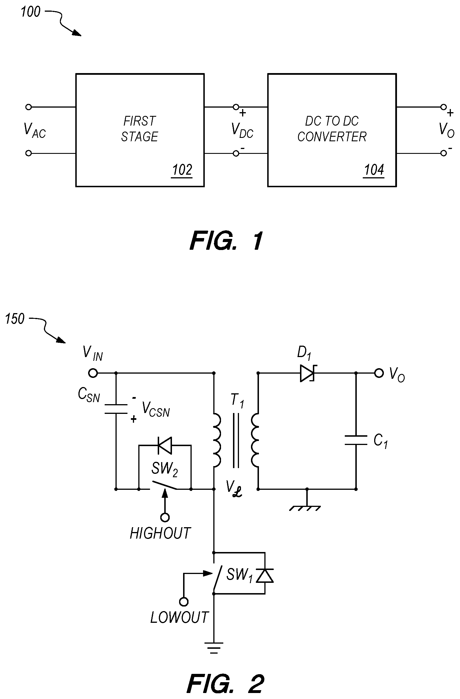 Patent US12375002 Figure 1 – Switching power converter and controller for a switching power converter
