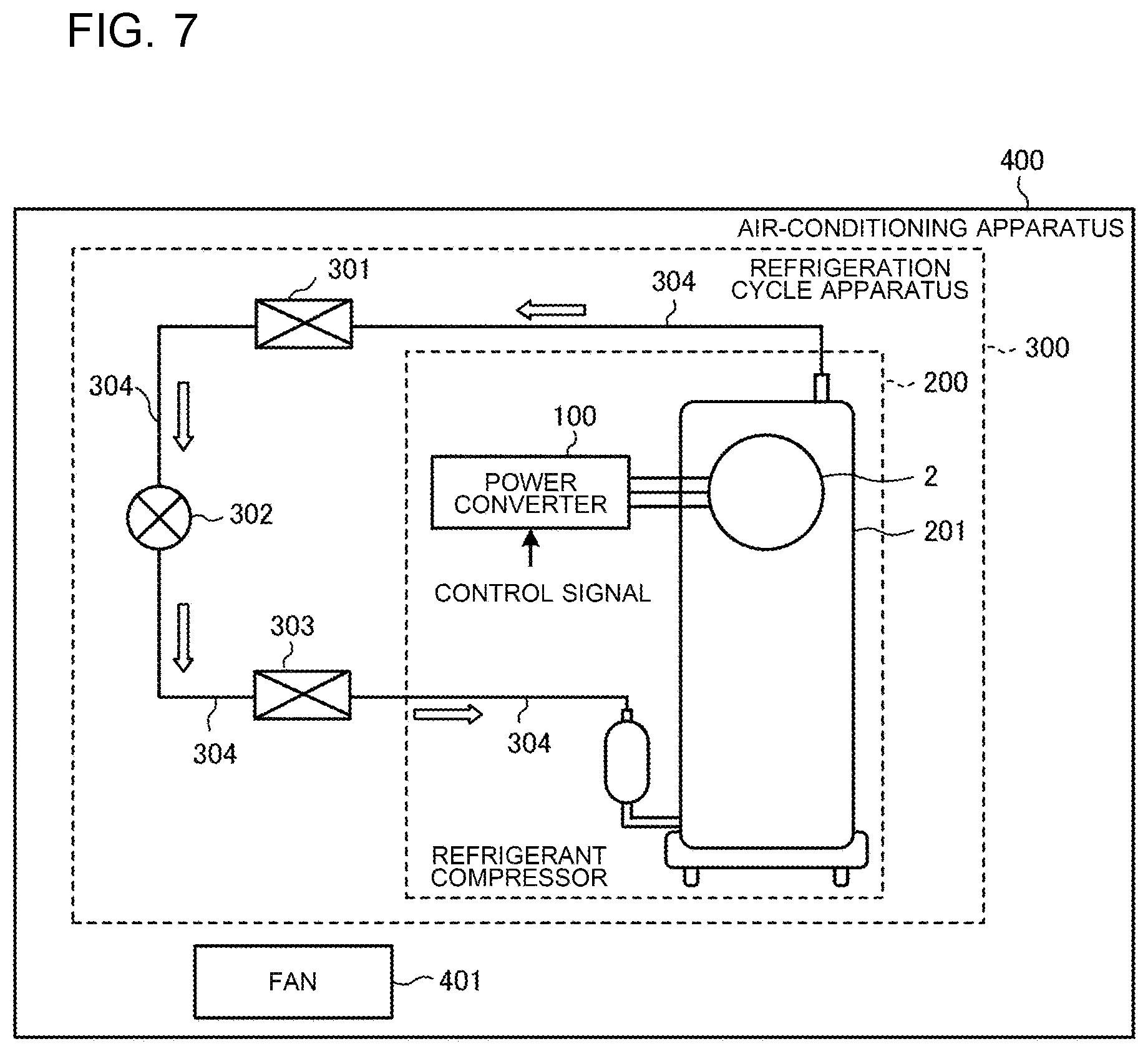 Patent US12375005 Figure 5 – Power converter and air-conditioning apparatus