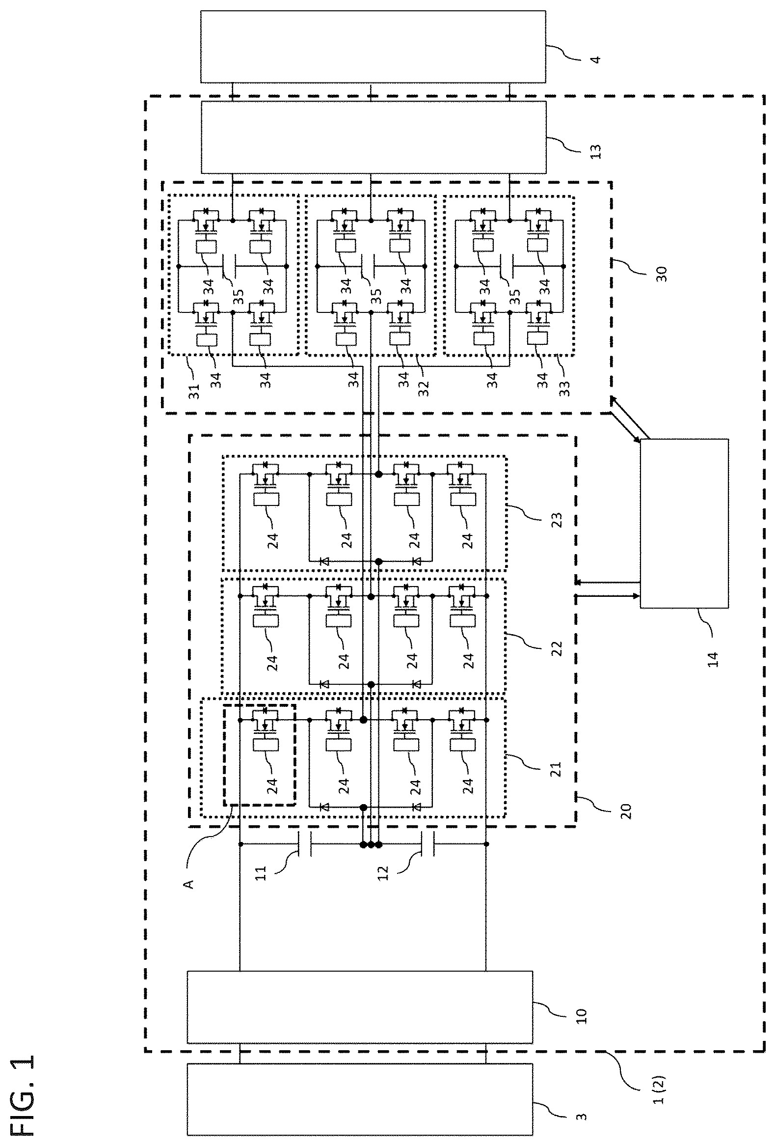 Patent US12375010 Figure 1 – Power conversion device, aircraft, and power conversion method