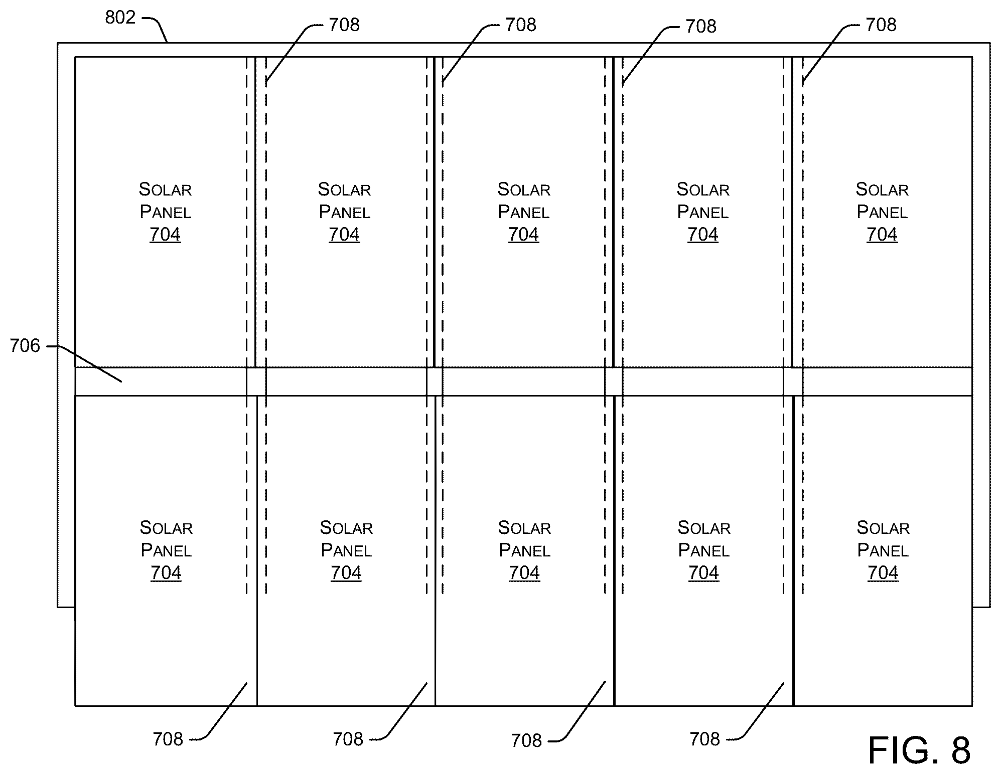 Patent US12375024 Figure 8 – Solar canopy systems and methods