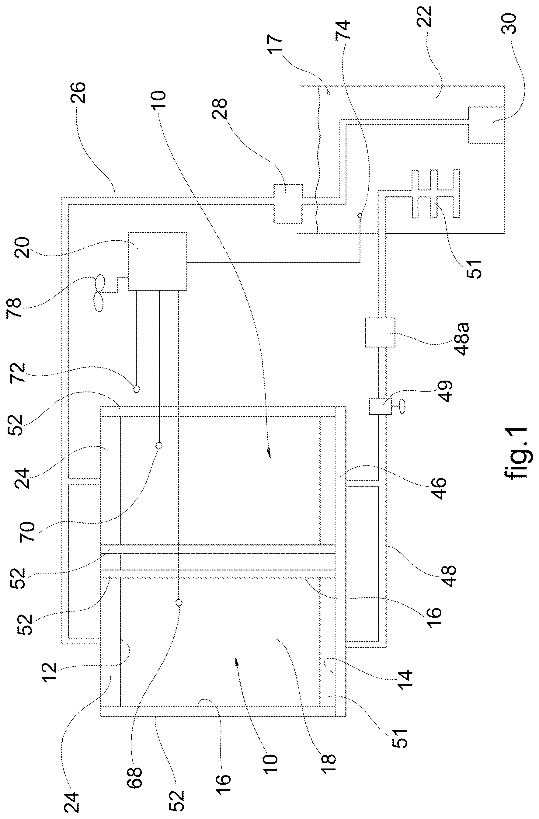 Patent US12375035 Figure 1 – Cooling system for photovoltaic panels