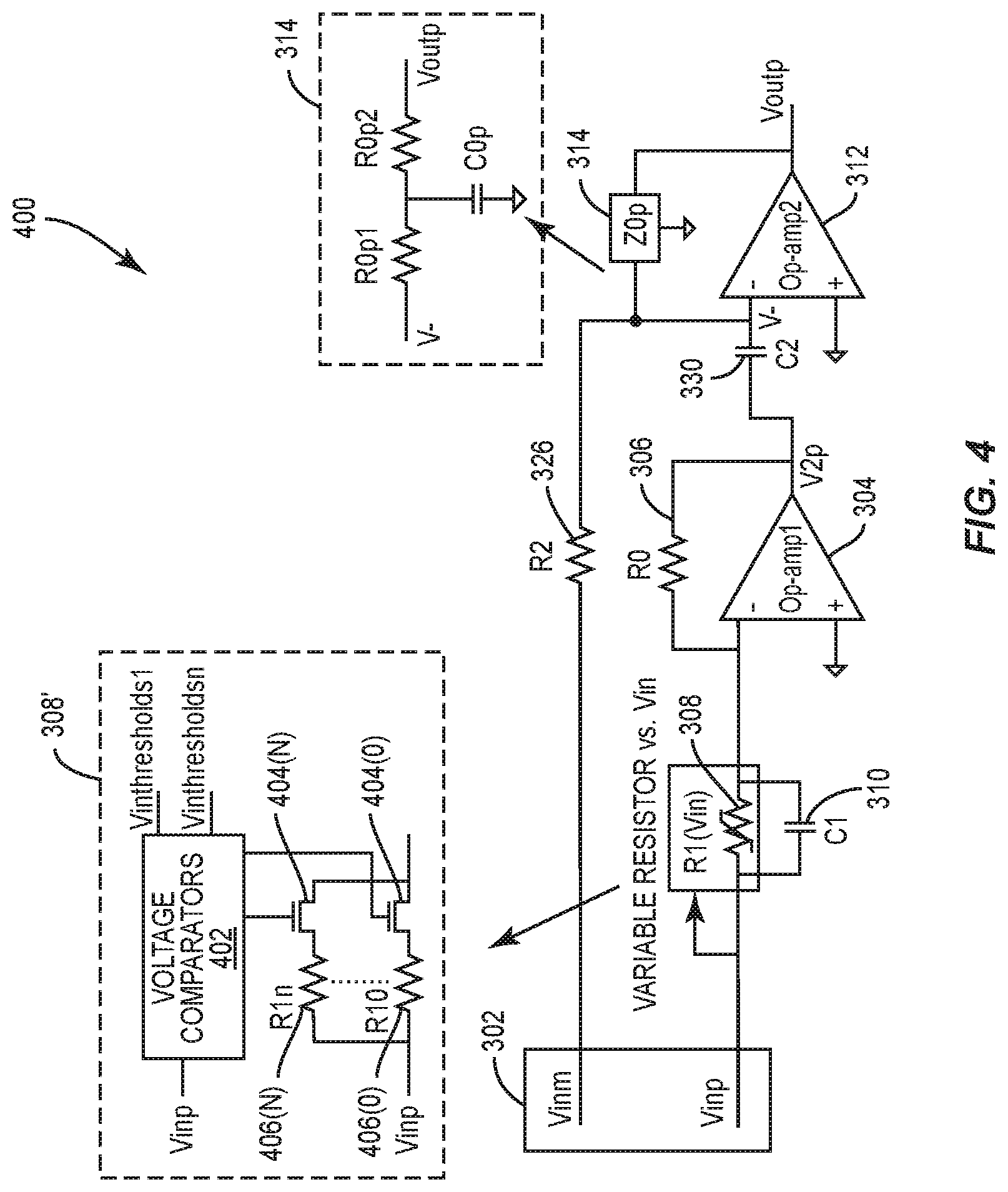 Patent US12375040 Figure 4 – Virtual radio frequency (VRF) equalizer for envelope tracking integrated circuit (ETIC)