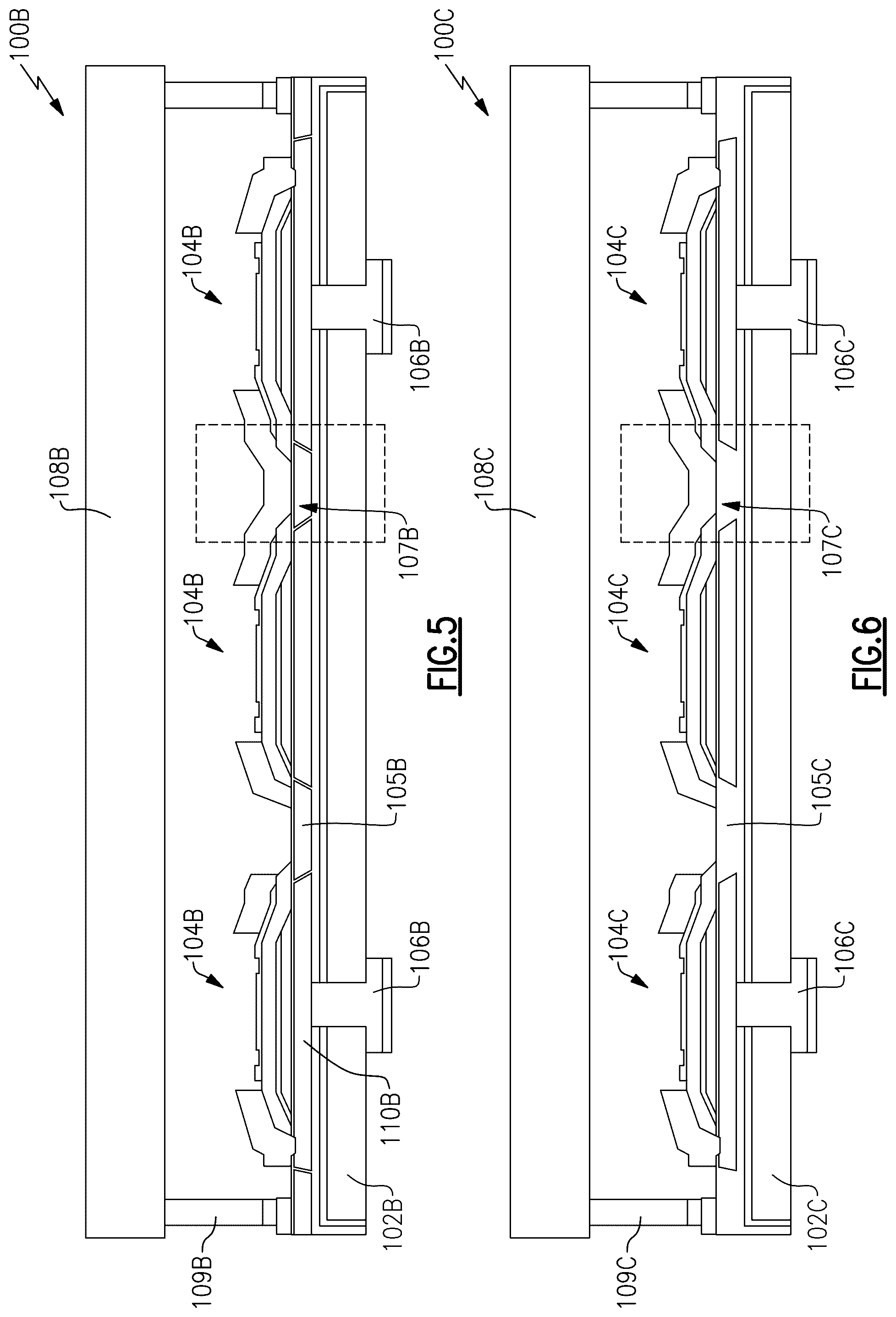 Patent US12375054 Figure 3 – Acoustic wave filter with buried connection layer under resonator