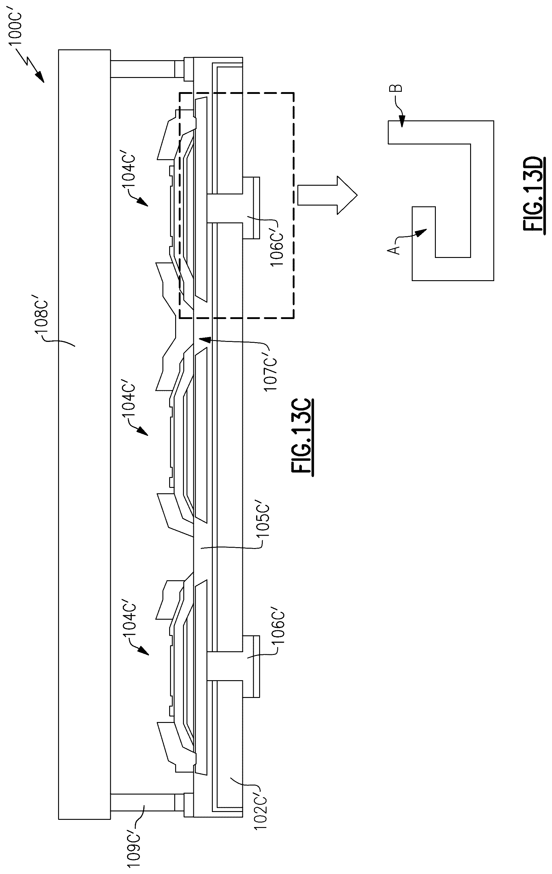 Patent US12375054 Figure 8 – Acoustic wave filter with buried connection layer under resonator