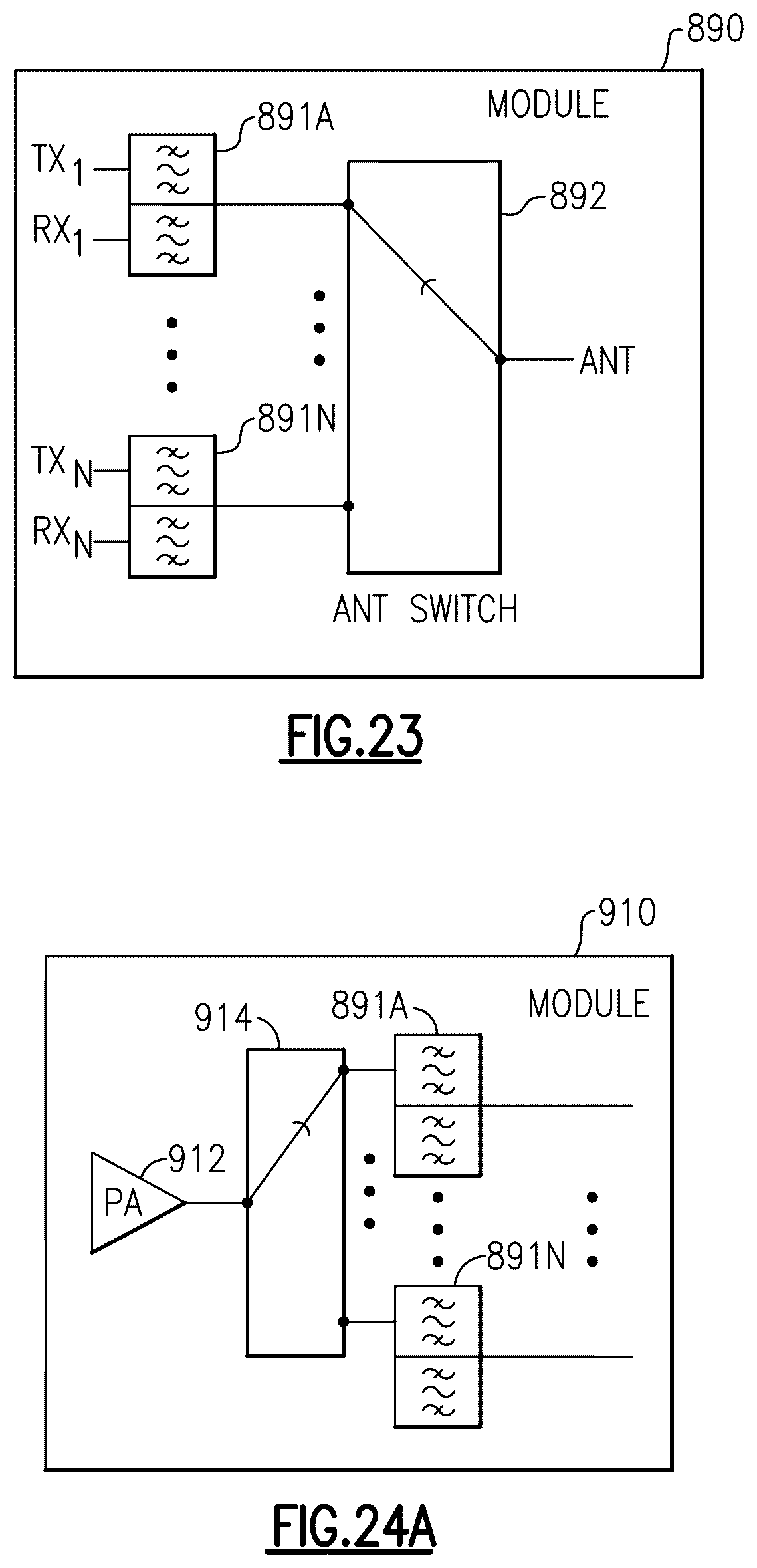 Patent US12375054 Figure 18 – Acoustic wave filter with buried connection layer under resonator