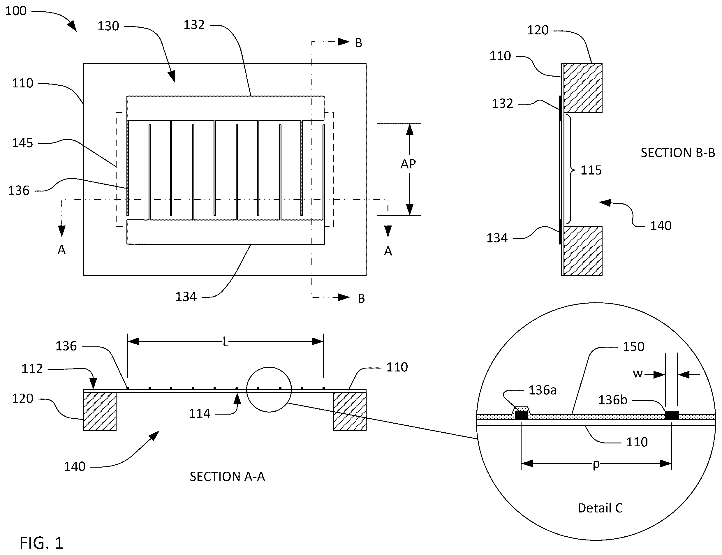 Patent US12375061 Figure 1 – Transversely-excited film bulk acoustic resonator matrix filters