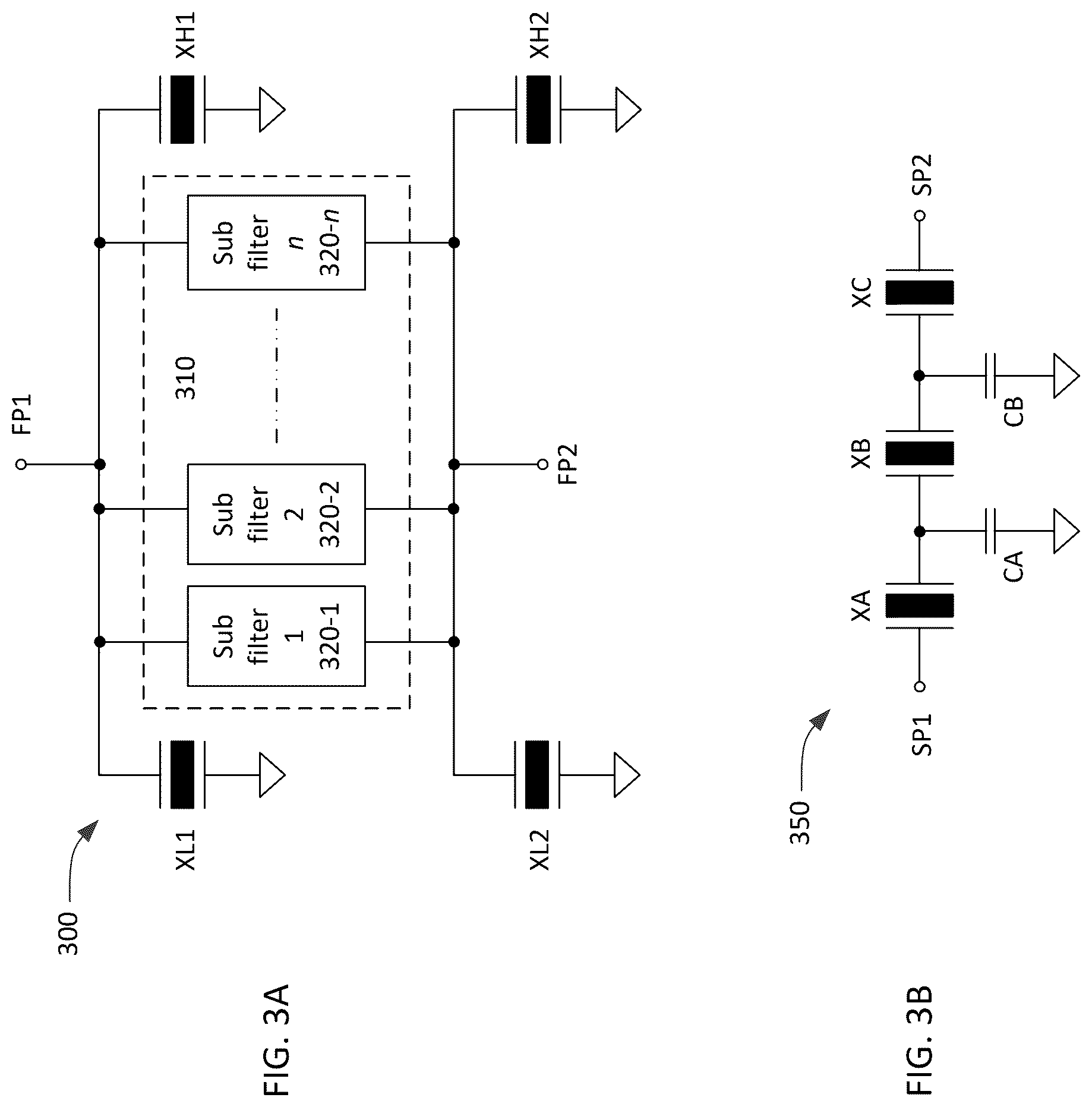 Patent US12375061 Figure 3 – Transversely-excited film bulk acoustic resonator matrix filters