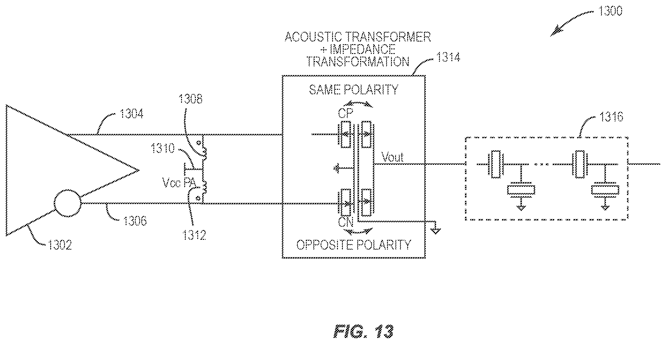 Patent US12375064 Figure 13 – Consolidated acoustic transformer in transmission chain