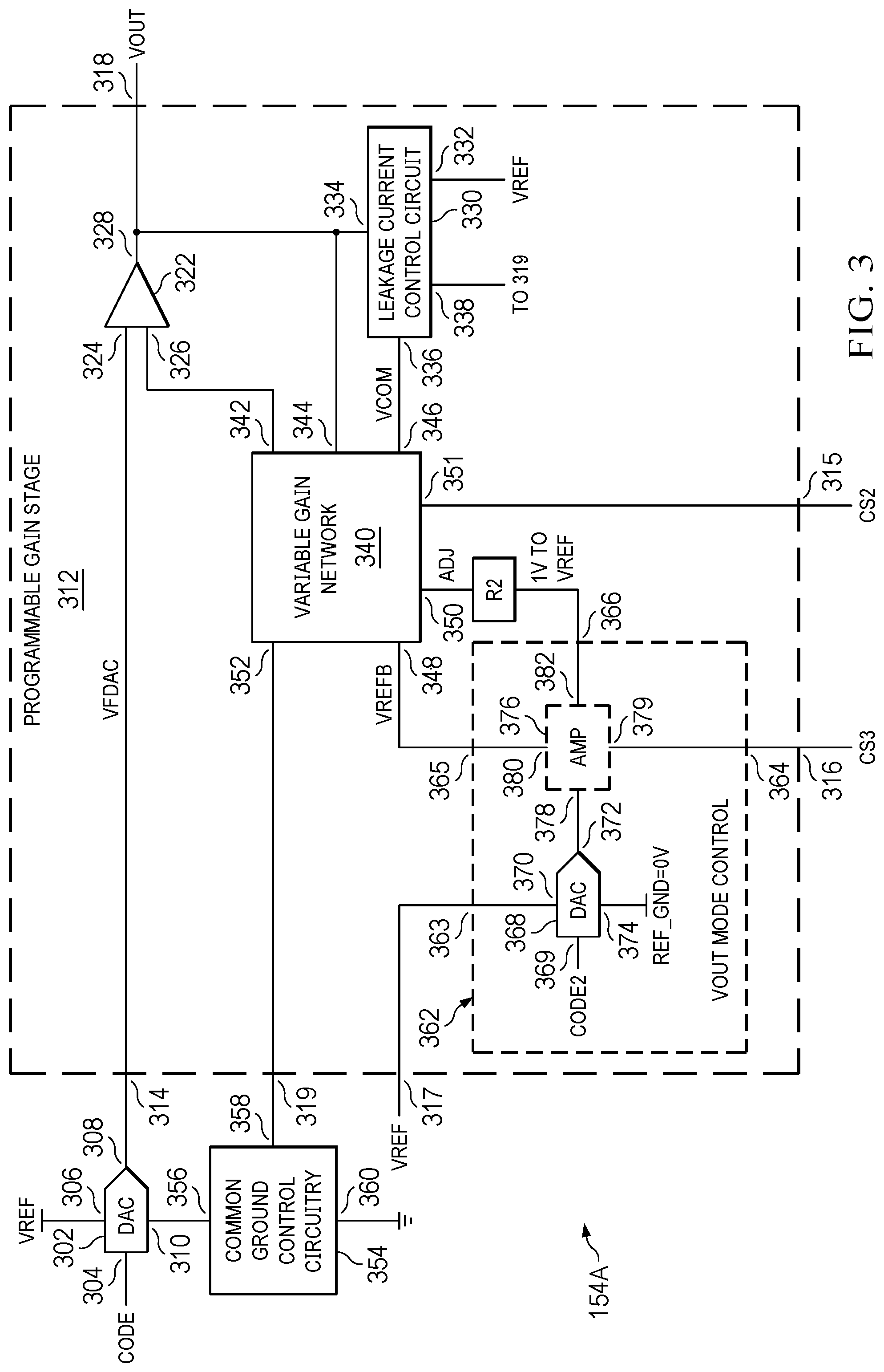 Patent US12375095 Figure 3 – Digital-to-analog converter circuit with linear programmable gain stage