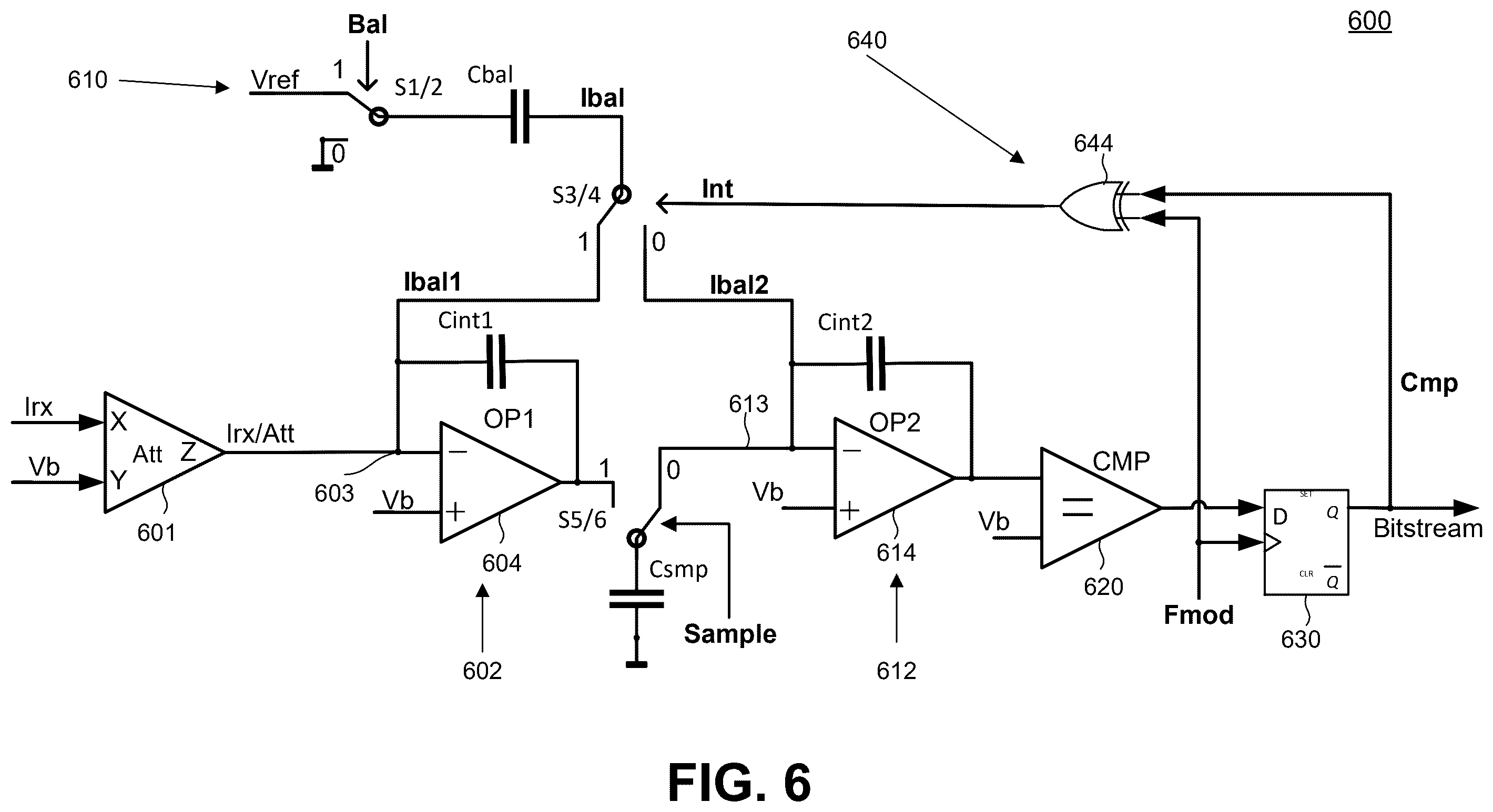 Patent US12375098 Figure 6 – Sigma-delta modulator for capacitive touch sensing channel