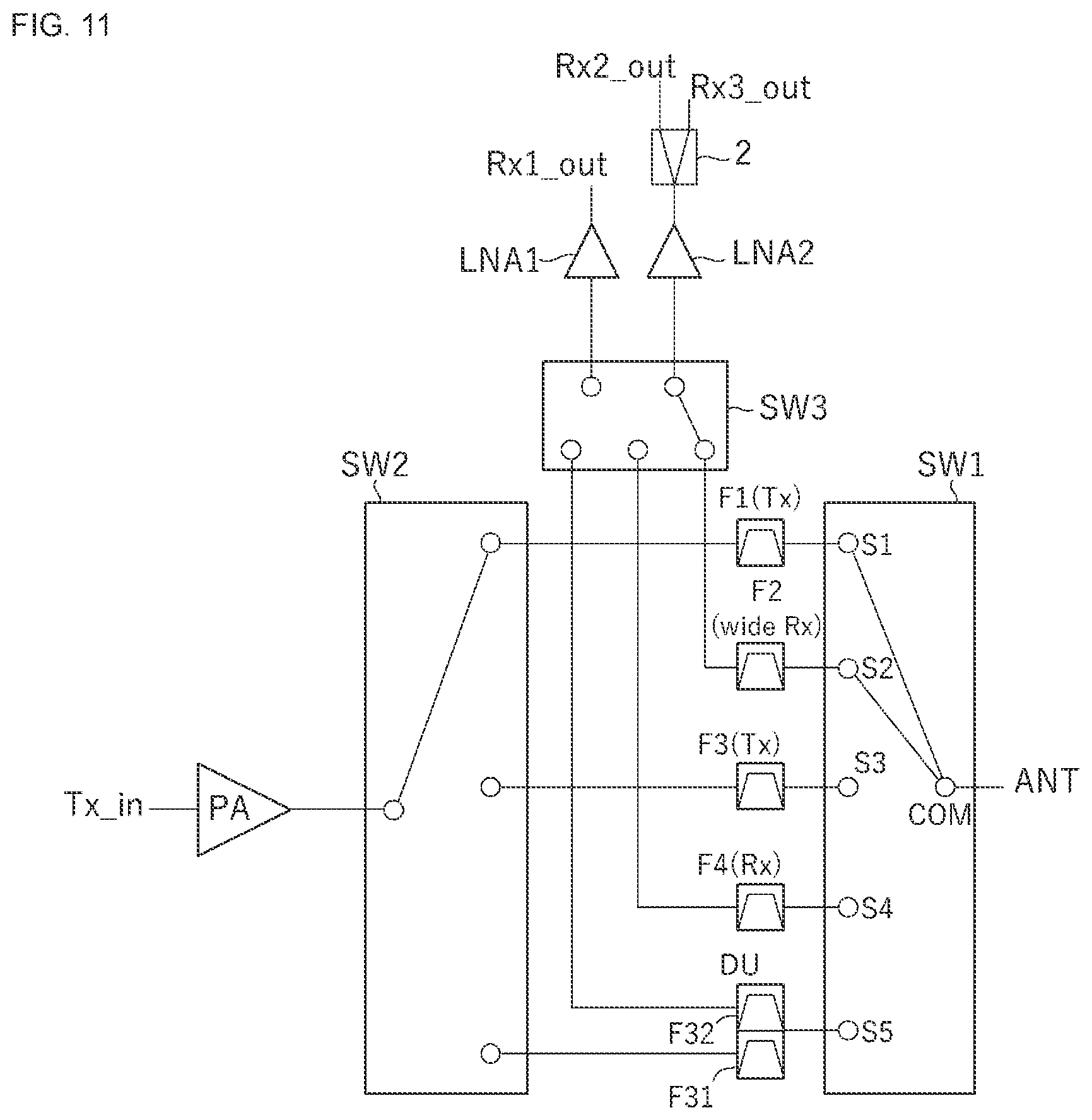 Patent US12375116 Figure 6 – Frontend circuit, frontend module, communication apparatus, and multiplexer