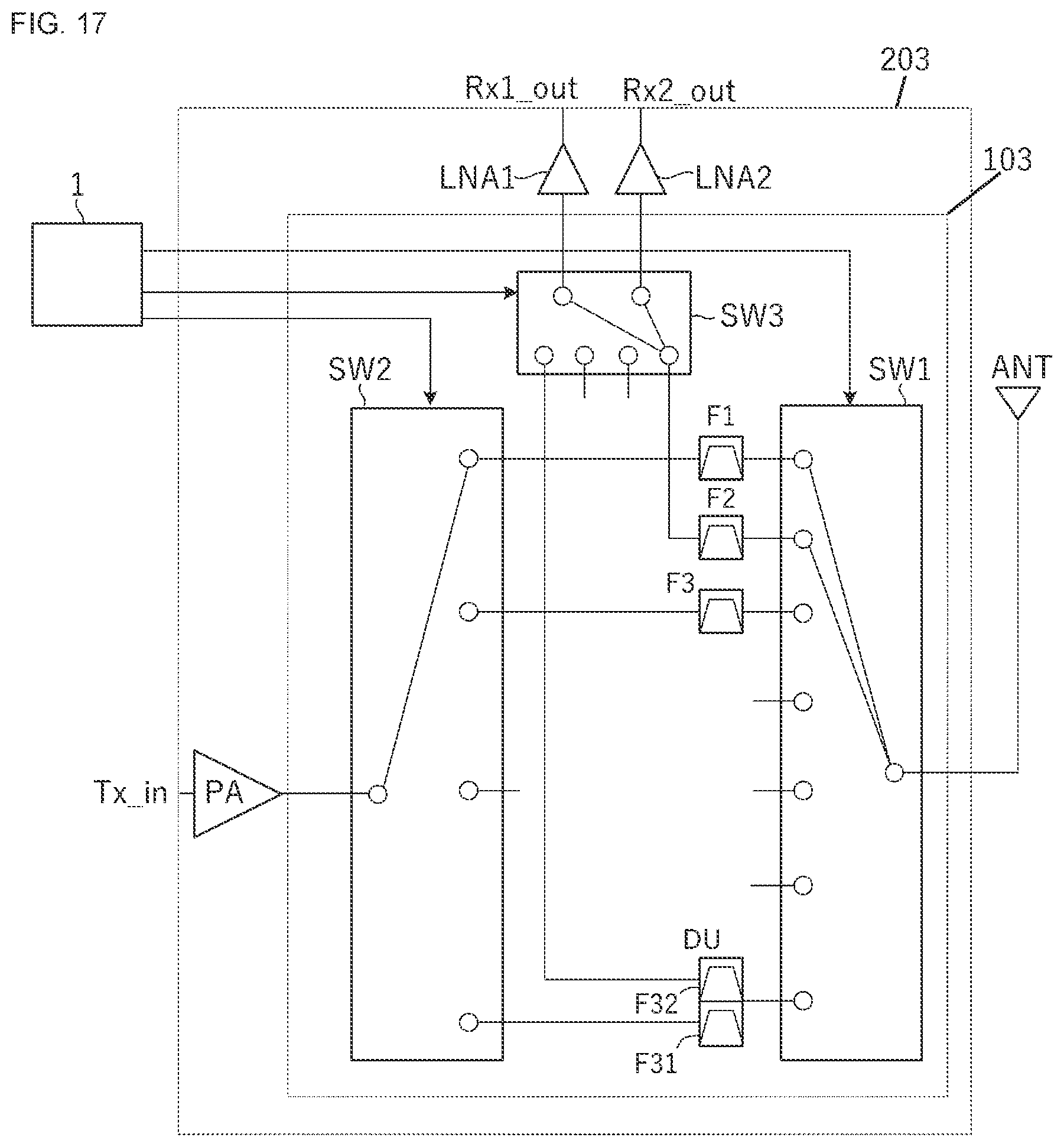 Patent US12375116 Figure 12 – Frontend circuit, frontend module, communication apparatus, and multiplexer