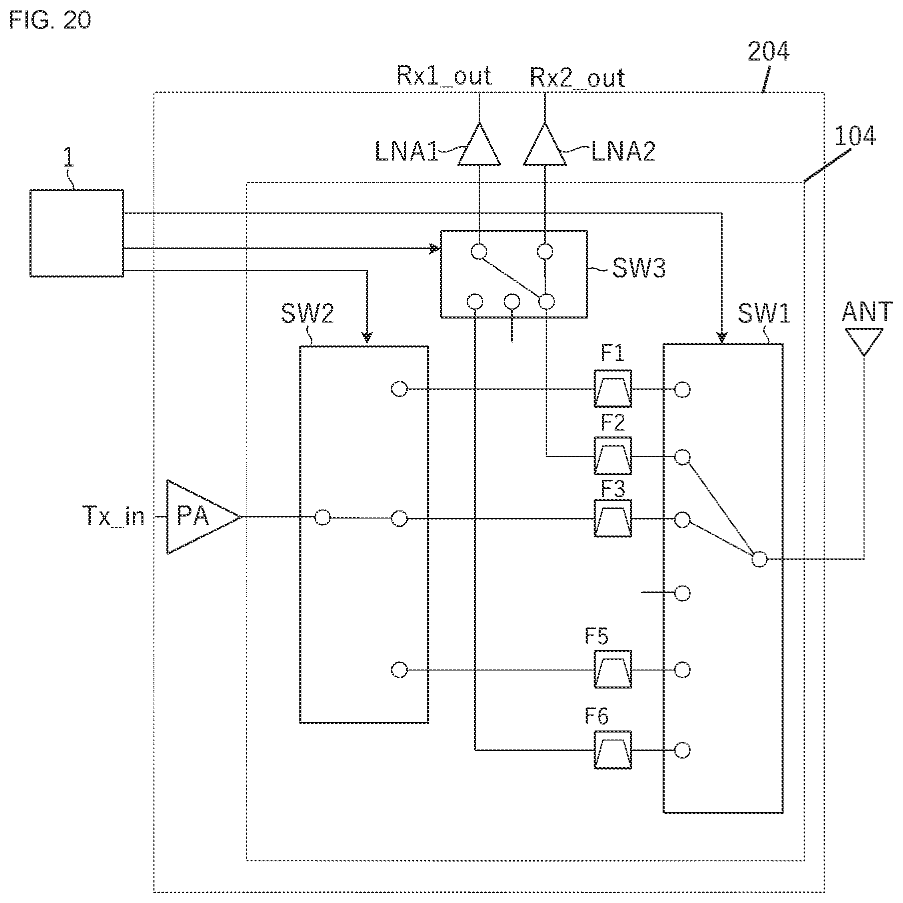 Patent US12375116 Figure 15 – Frontend circuit, frontend module, communication apparatus, and multiplexer
