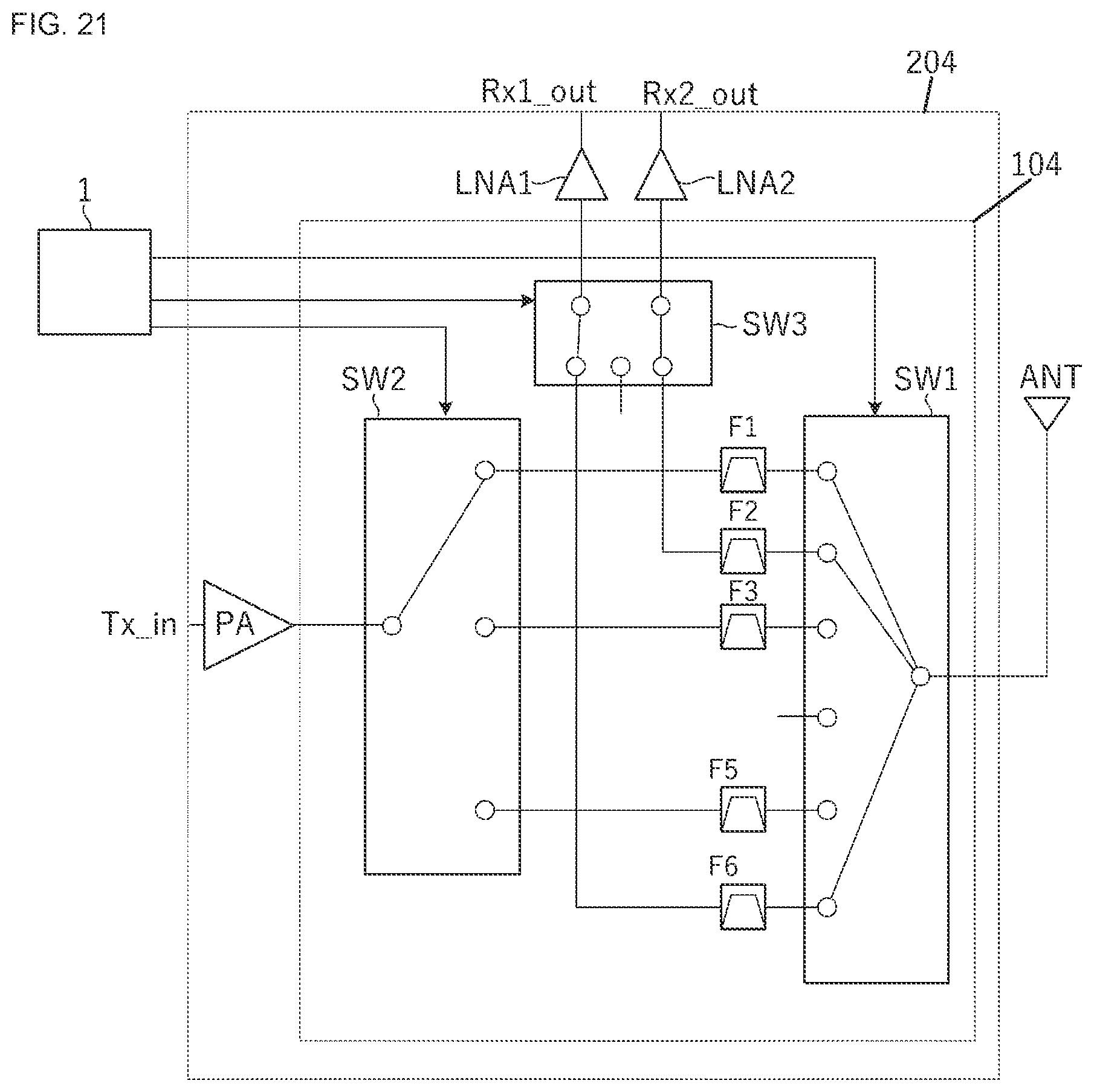Patent US12375116 Figure 16 – Frontend circuit, frontend module, communication apparatus, and multiplexer