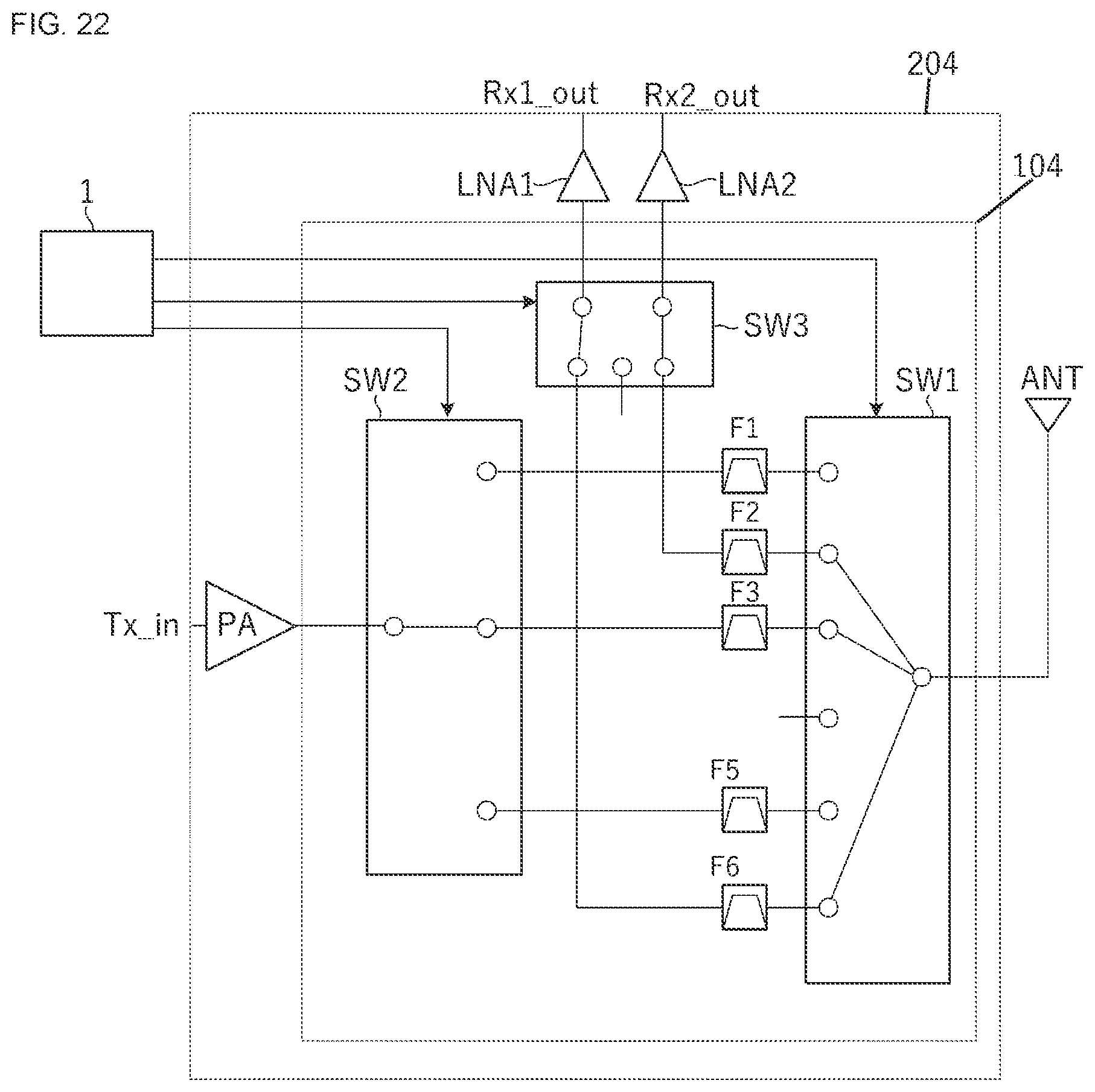 Patent US12375116 Figure 17 – Frontend circuit, frontend module, communication apparatus, and multiplexer
