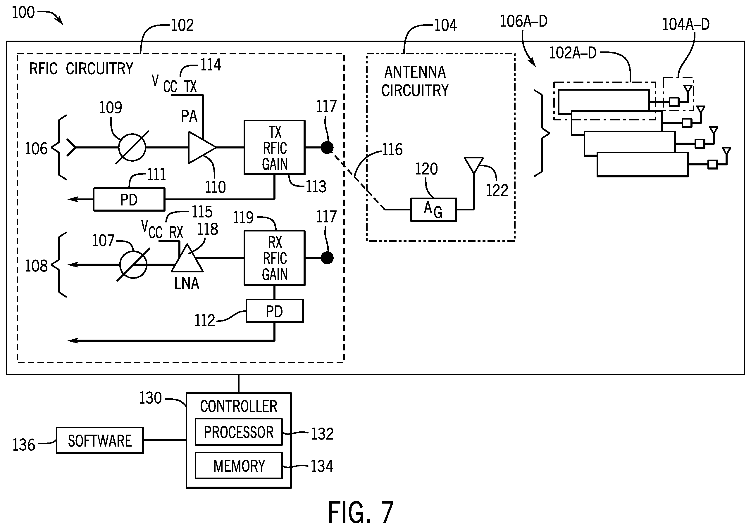 Patent US12375191 Figure 4 – Radio frequency handset calibration based on antenna gain