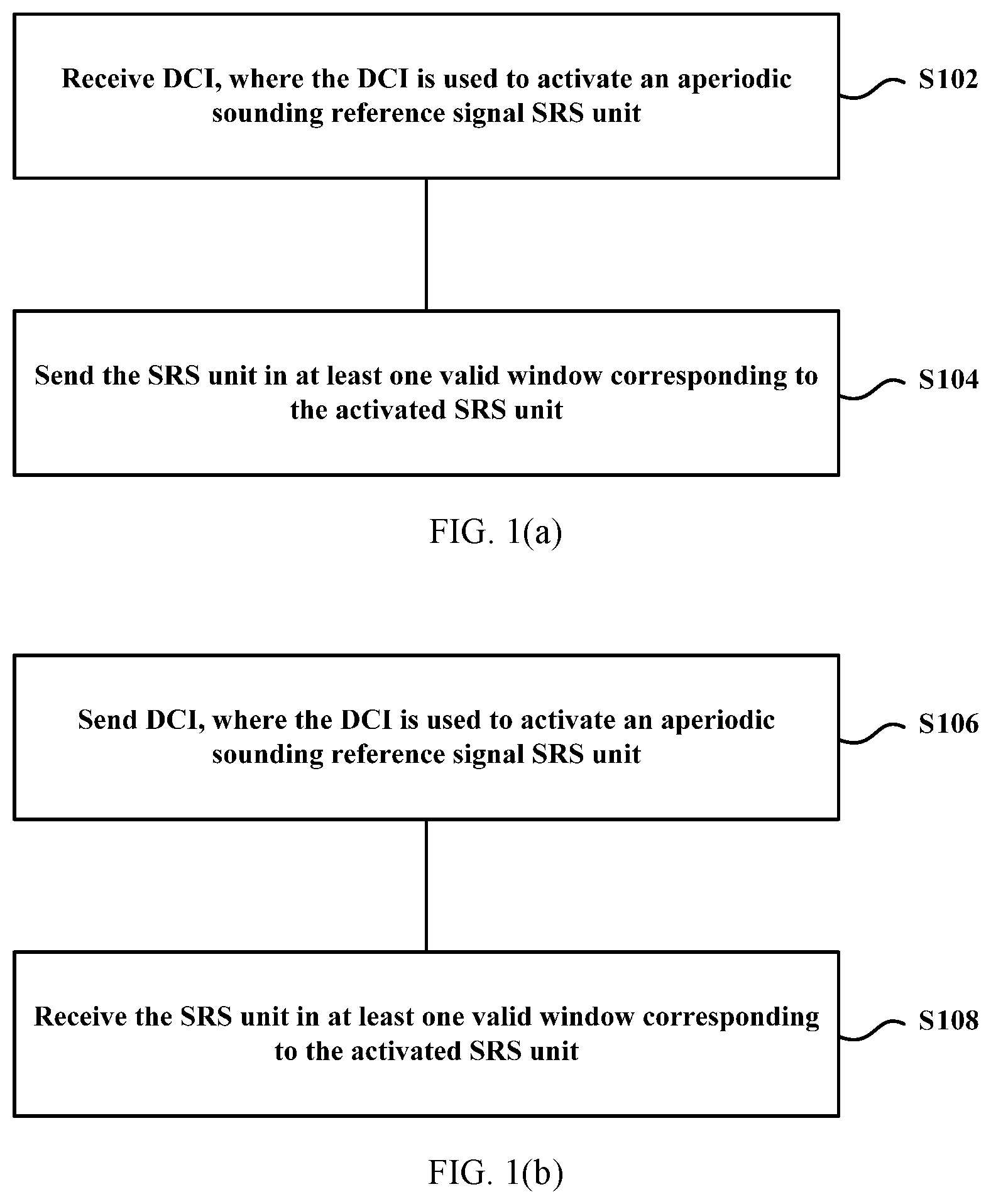 Patent US12375235 Figure 1 – Method and device for triggering aperiodic SRS resource set
