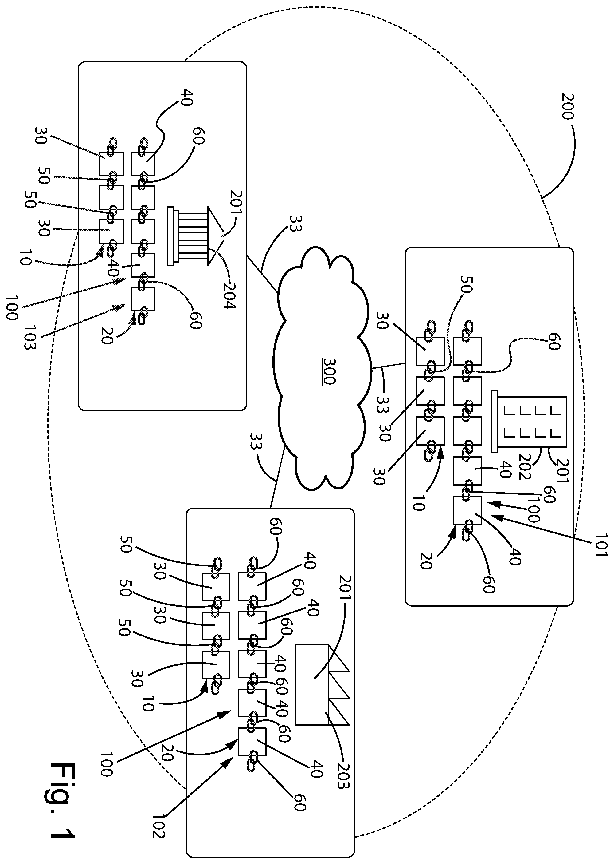Patent US12375297 Figure 1 – Distributed cryptographic system to archive data comprising a multiplicity of autonomous sets of blockchains