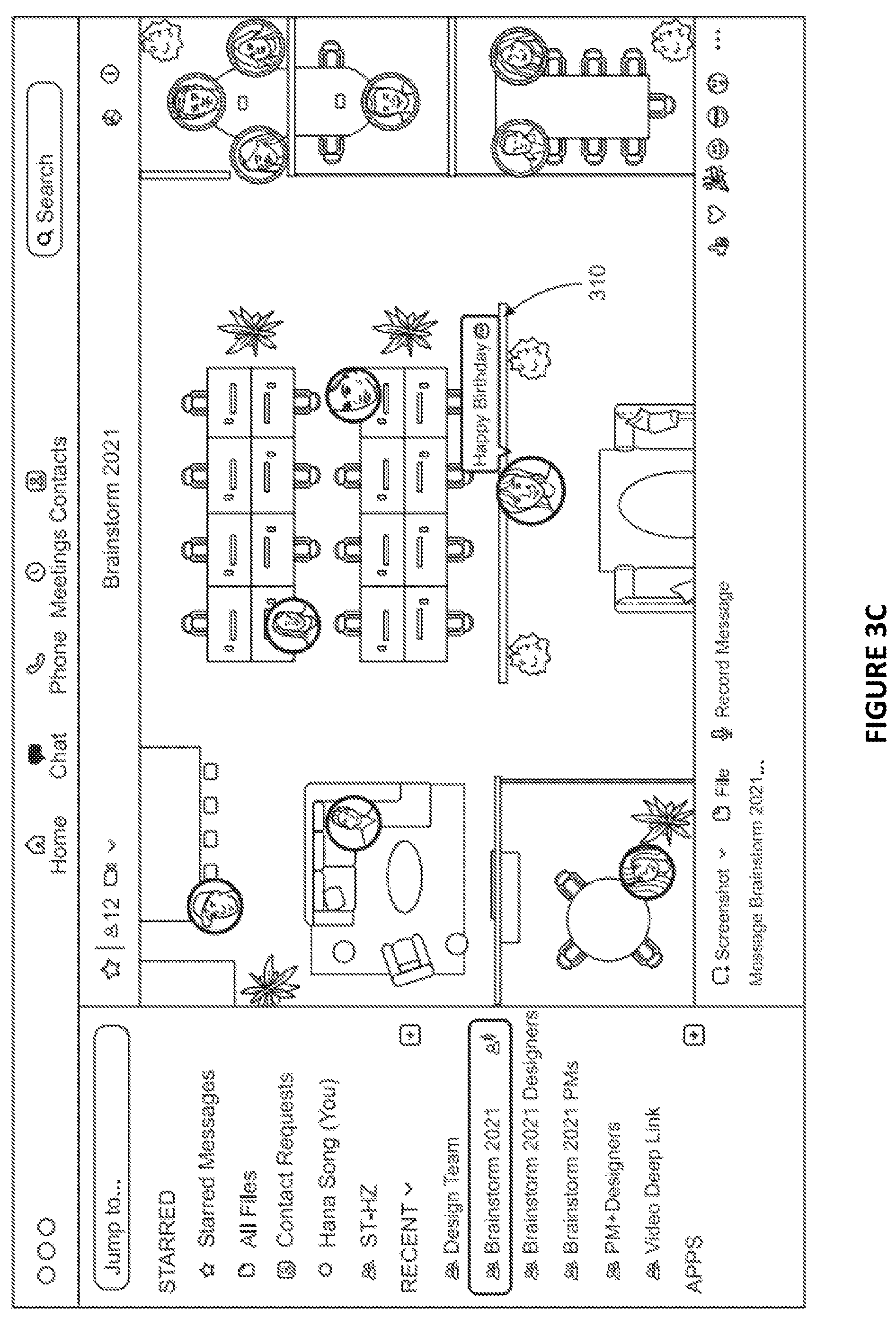Patent US12375312 Figure 6 – Spatial chat