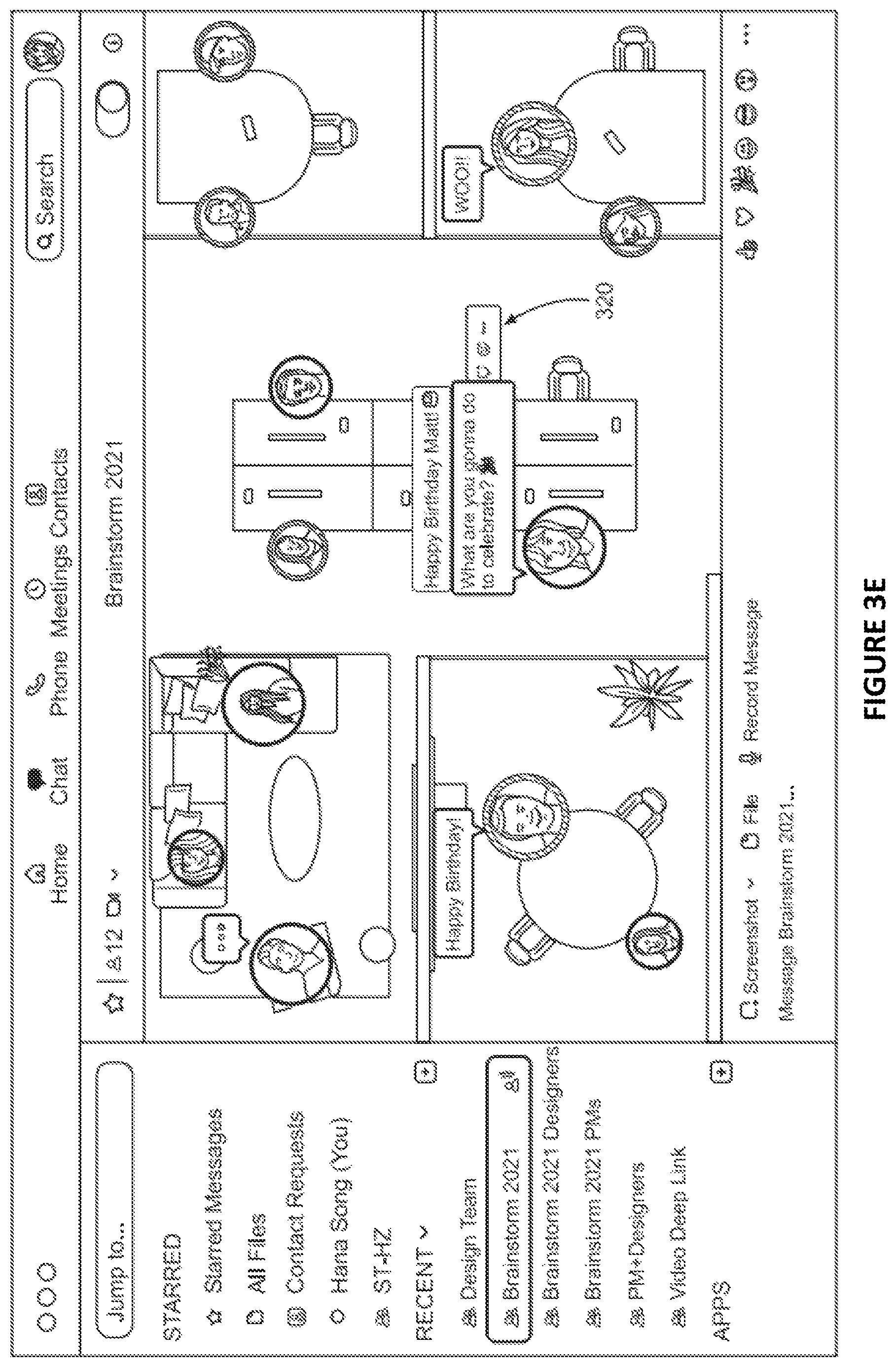 Patent US12375312 Figure 8 – Spatial chat