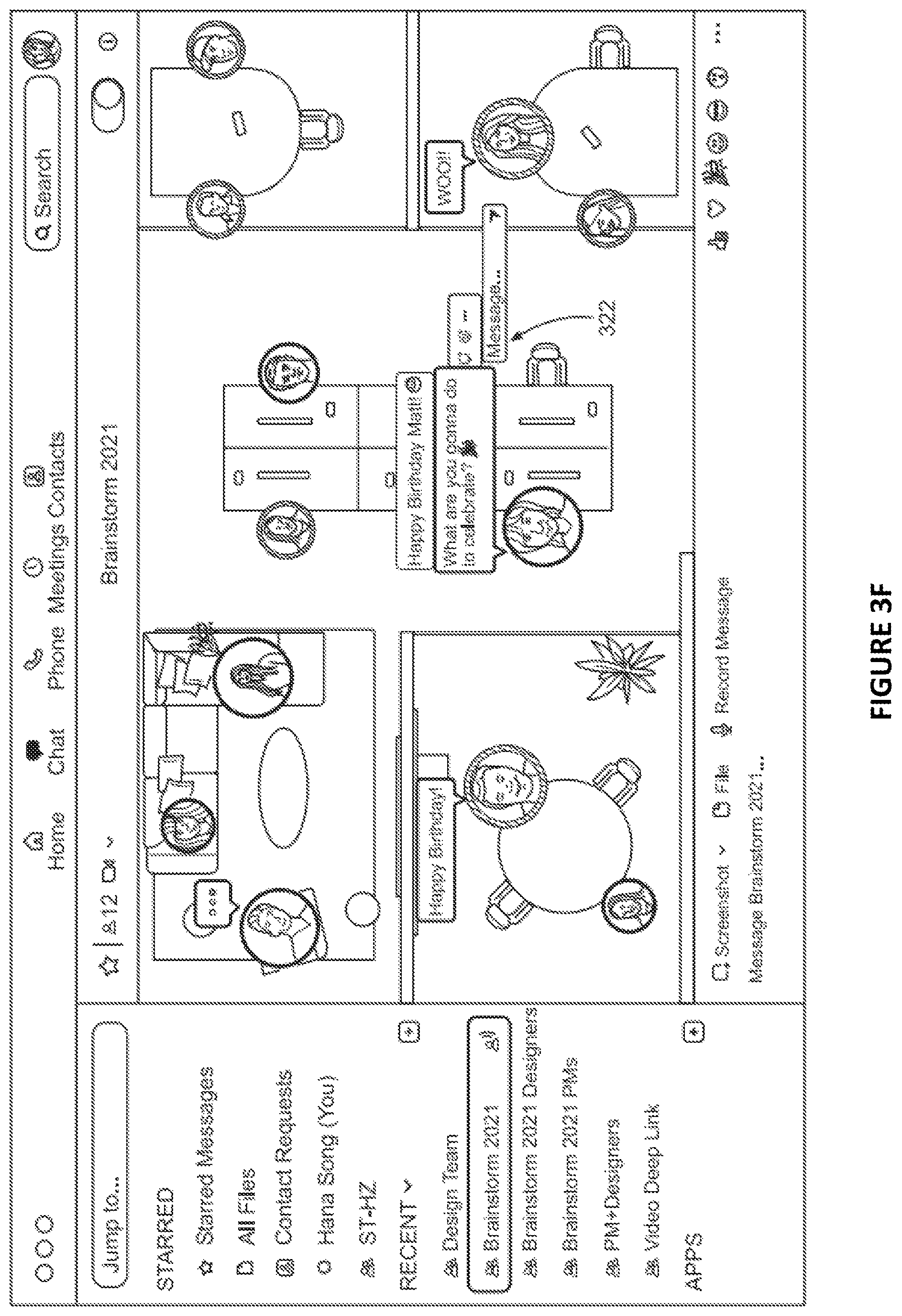 Patent US12375312 Figure 9 – Spatial chat
