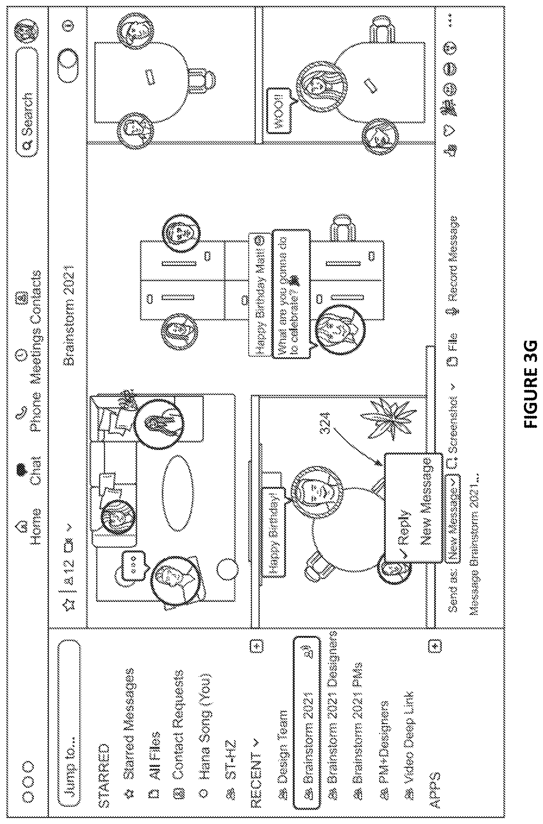 Patent US12375312 Figure 10 – Spatial chat
