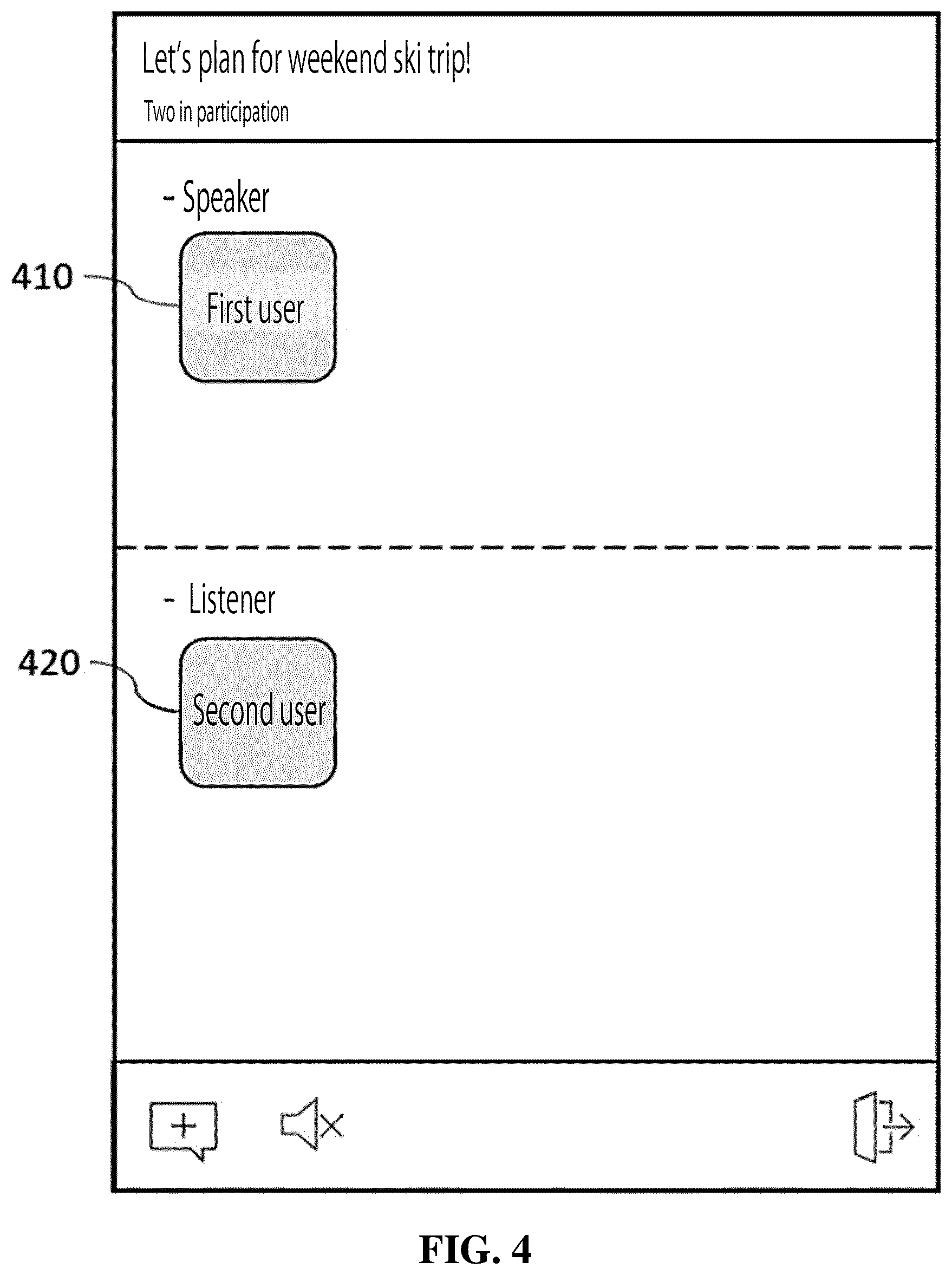 Patent US12375315 Figure 4 – Method for operating voice chat room dependent on message chat room, and server and terminal for performing the same