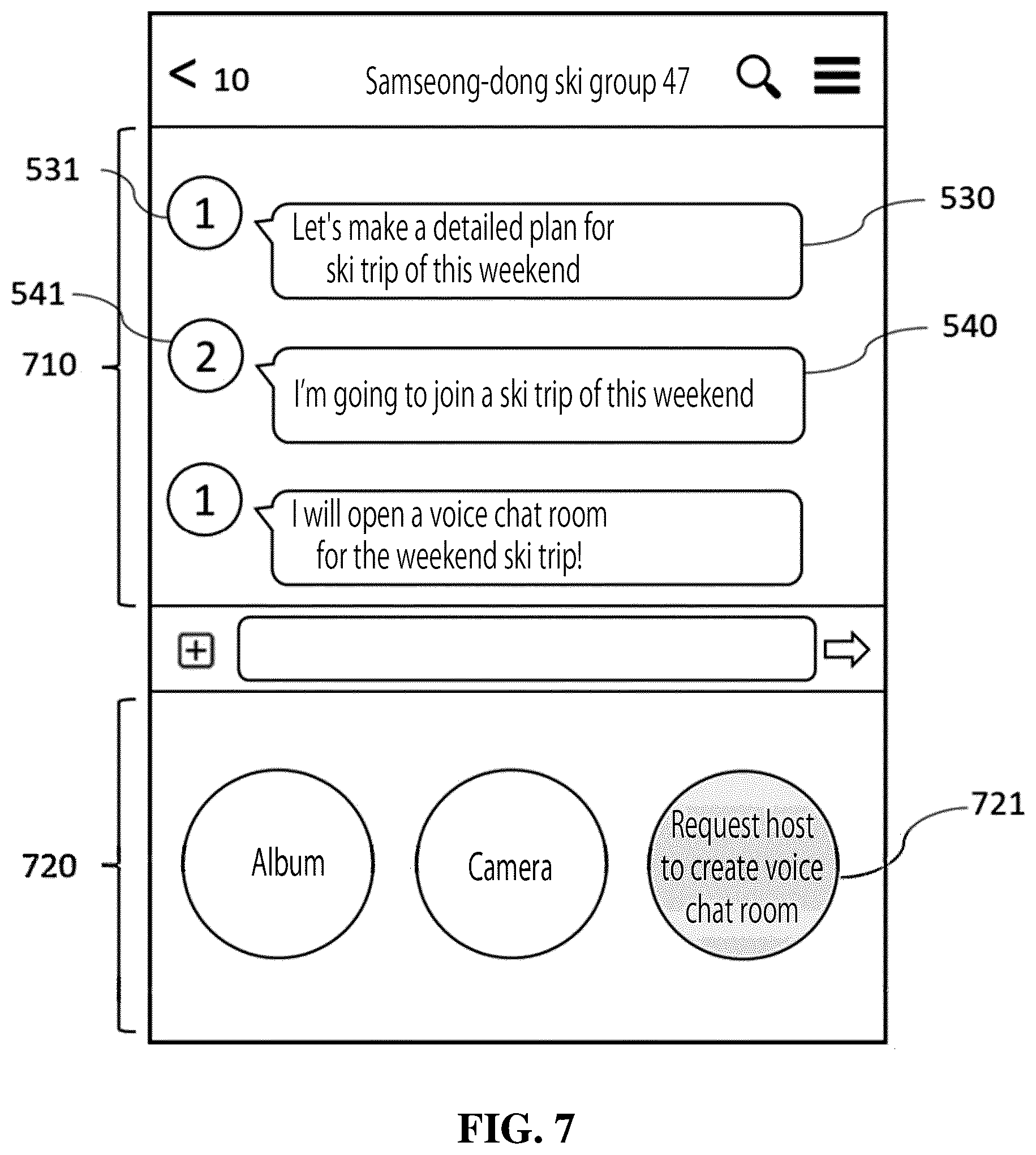Patent US12375315 Figure 7 – Method for operating voice chat room dependent on message chat room, and server and terminal for performing the same