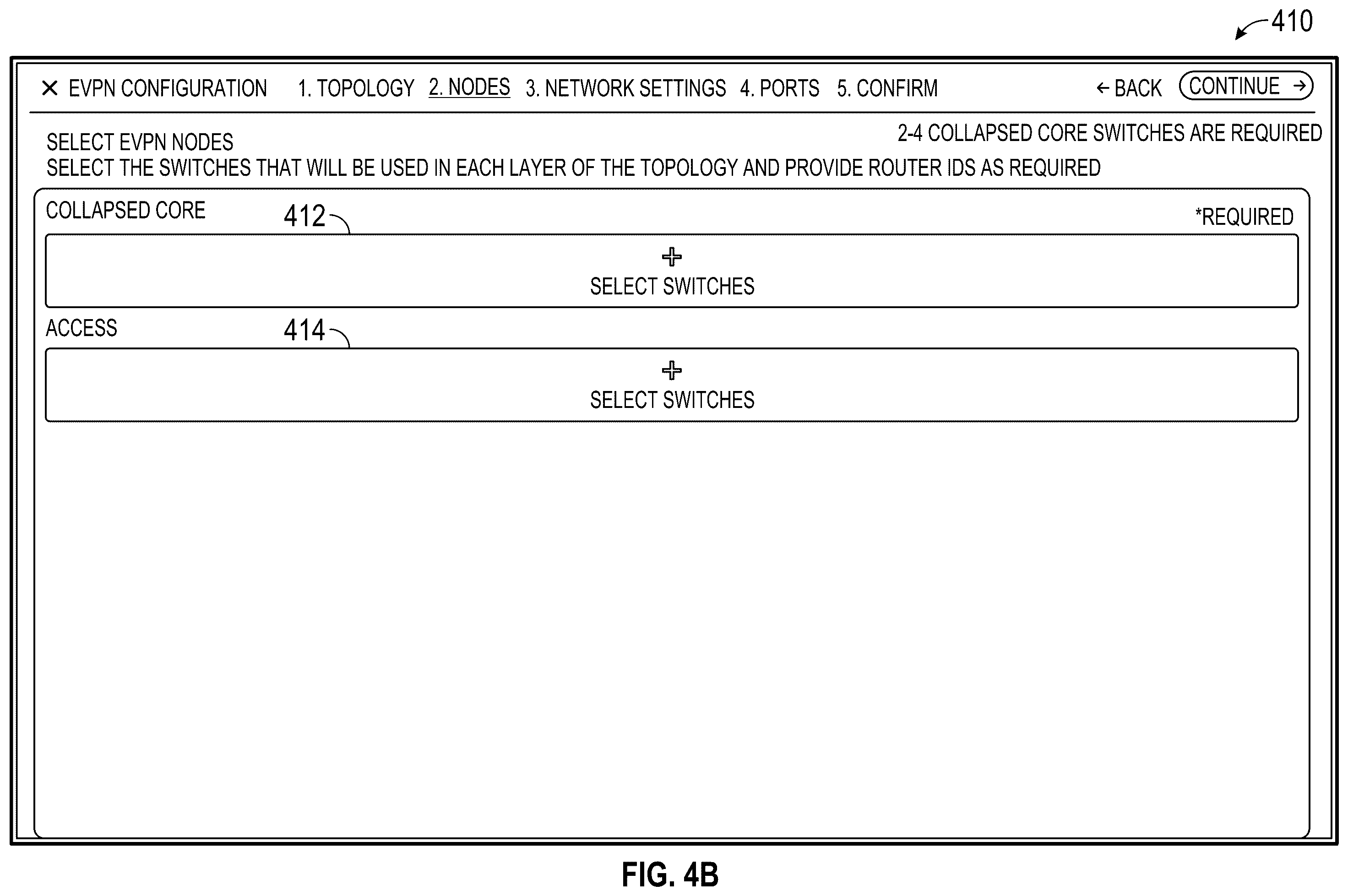 Patent US12375367 Figure 8 – Configuration of EVPN topologies using a user interface