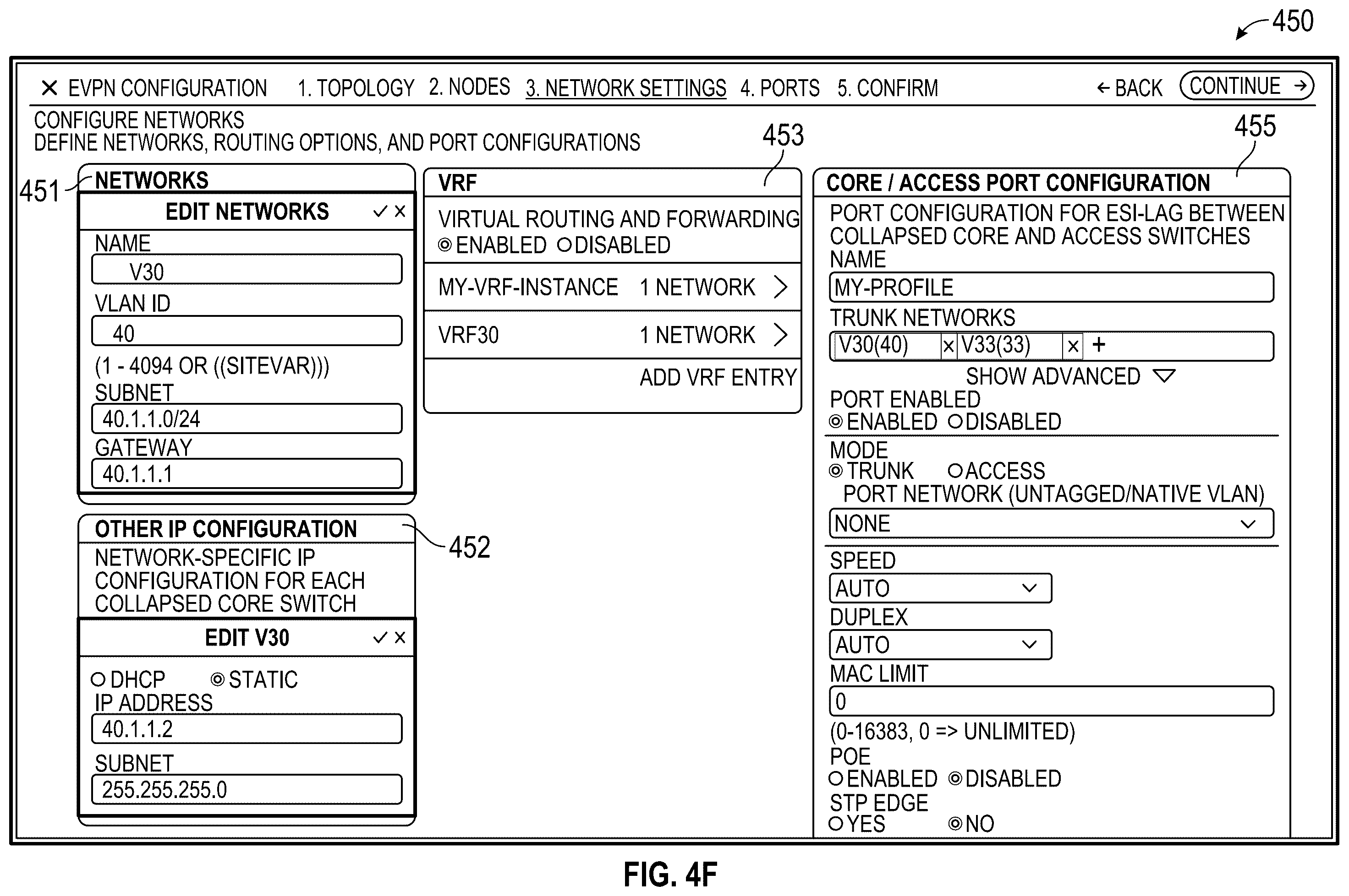 Patent US12375367 Figure 12 – Configuration of EVPN topologies using a user interface