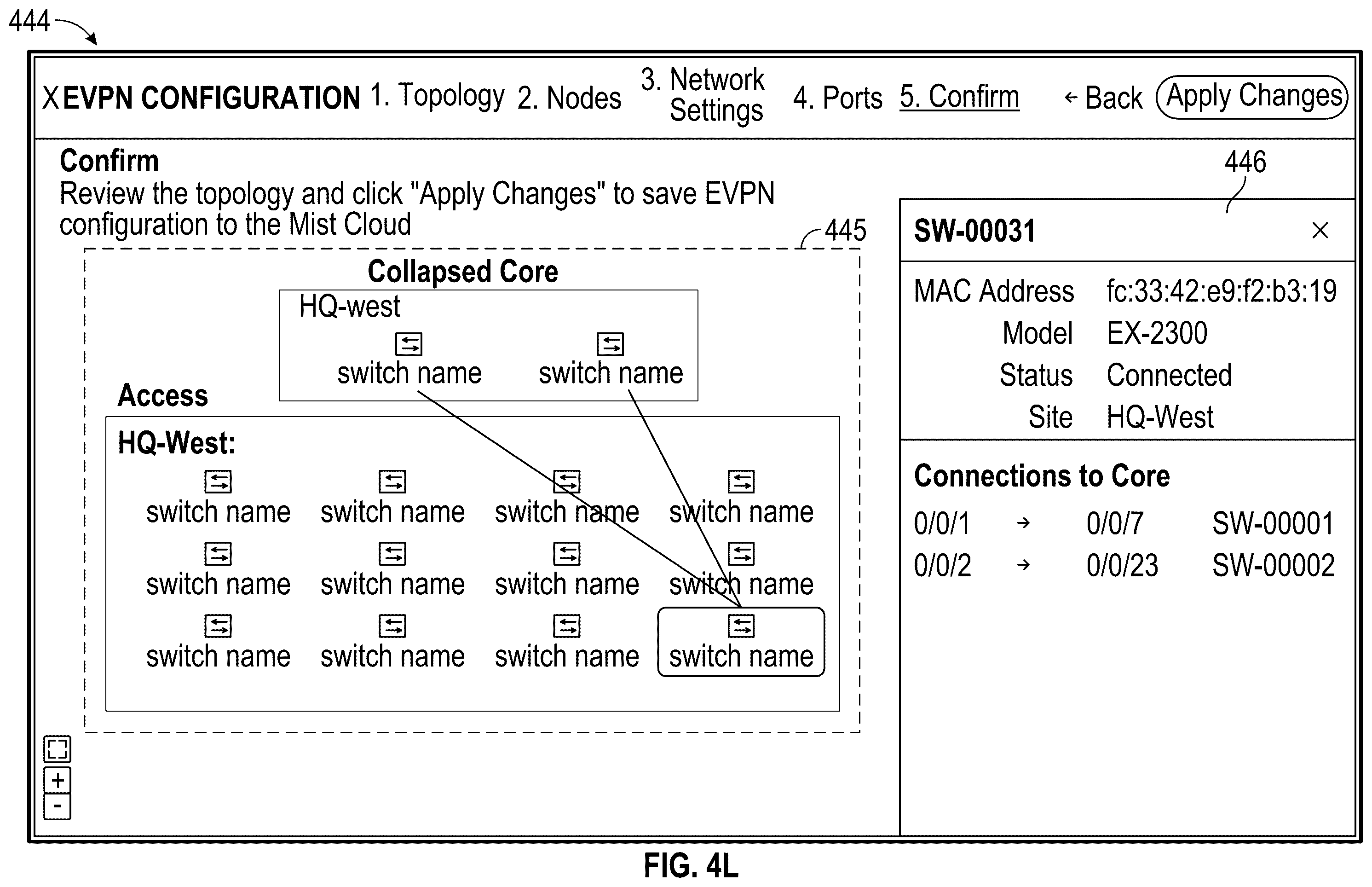 Patent US12375367 Figure 18 – Configuration of EVPN topologies using a user interface