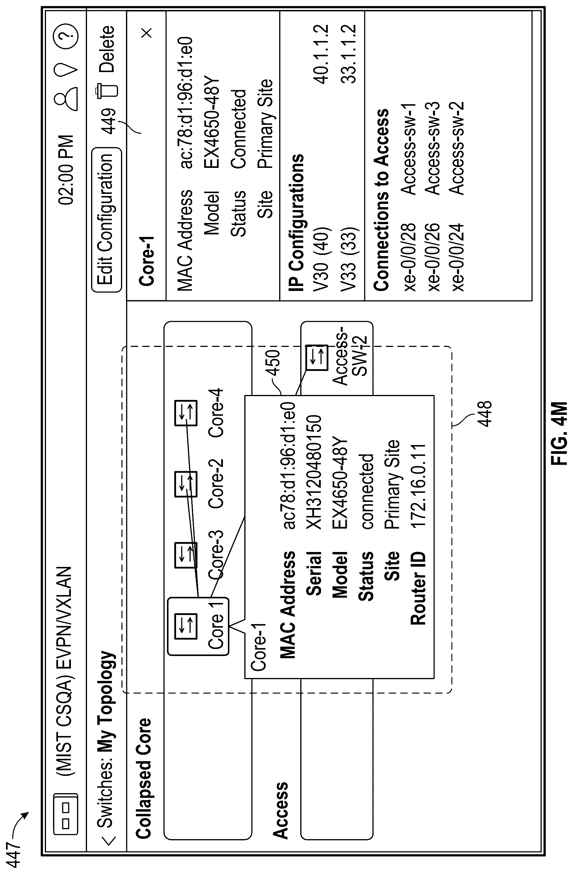 Patent US12375367 Figure 19 – Configuration of EVPN topologies using a user interface