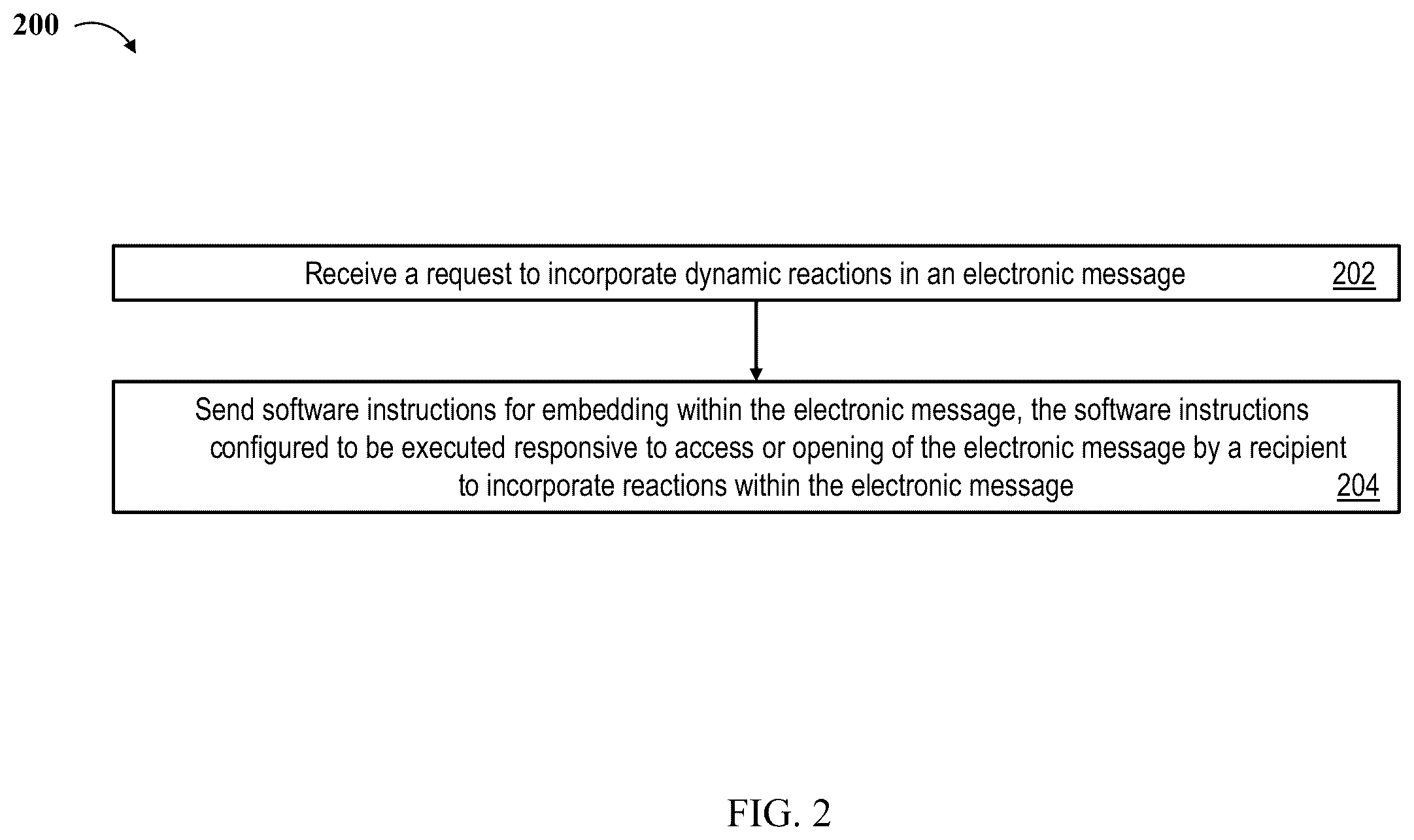 Patent US12375435 Figure 2 – Systems and methods for incorporating dynamic reactions into e-mail communications