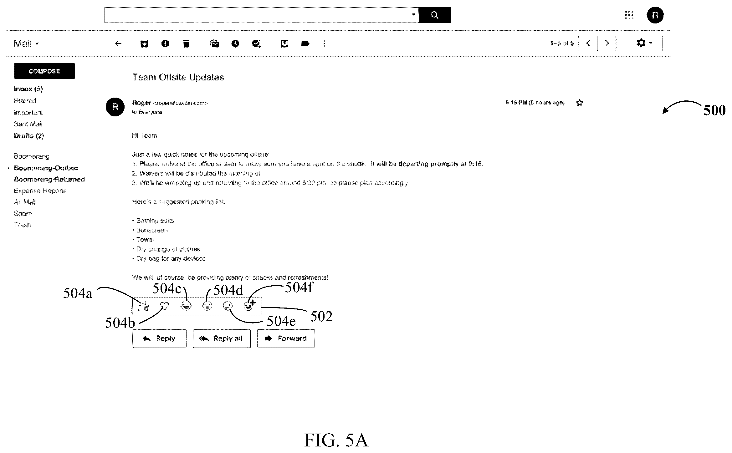 Patent US12375435 Figure 6 – Systems and methods for incorporating dynamic reactions into e-mail communications