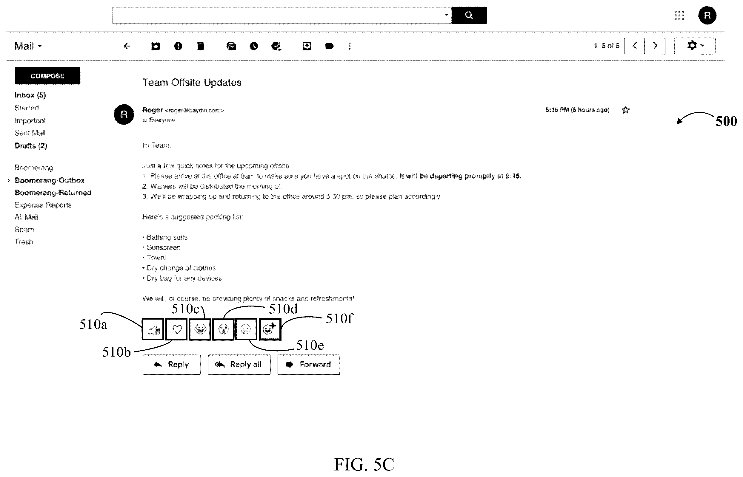 Patent US12375435 Figure 8 – Systems and methods for incorporating dynamic reactions into e-mail communications