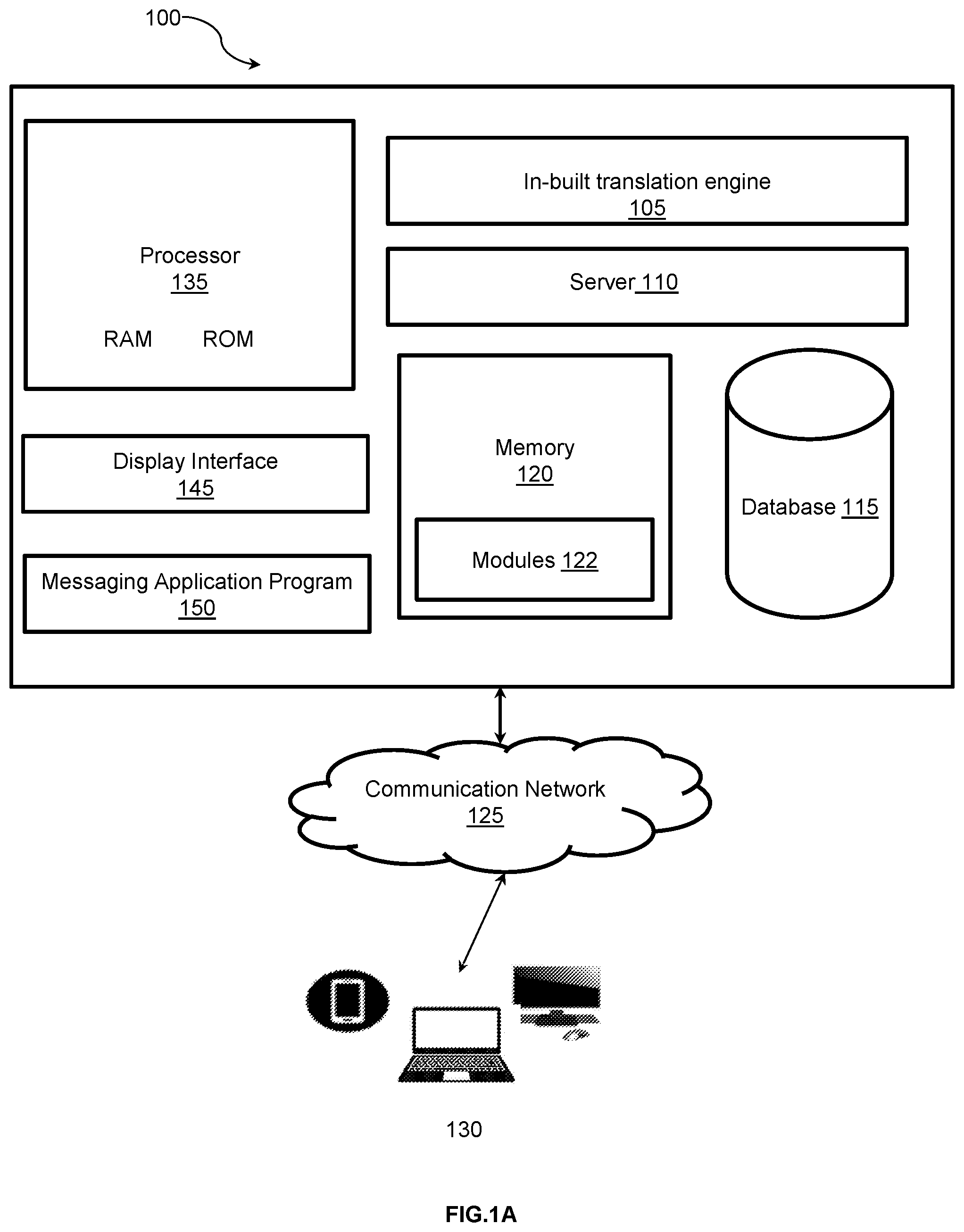 Patent US12375457 Figure 1 – Integrated instant messaging system with built in translation and method thereof