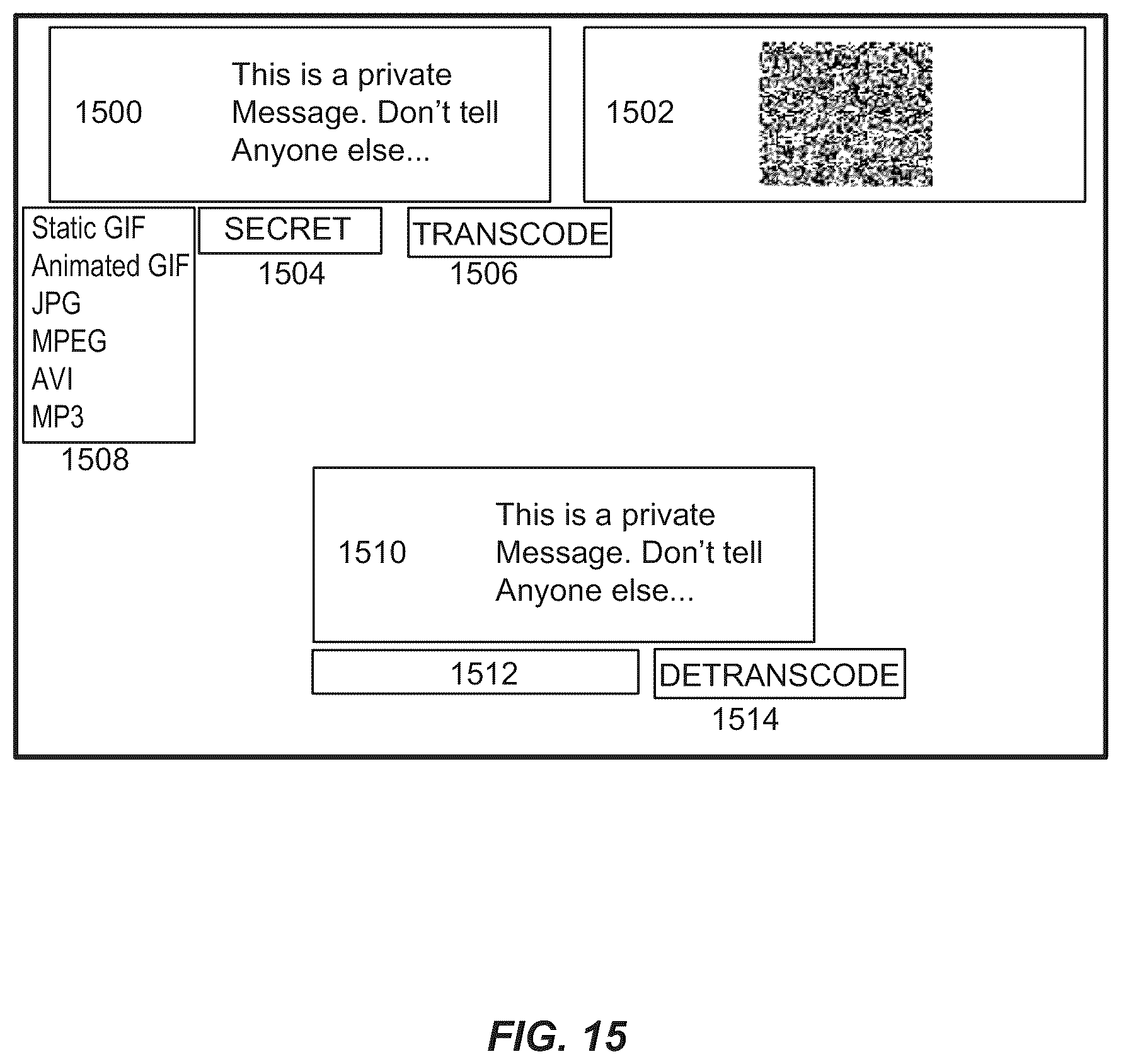 Patent US12375459 Figure 16 – Systems, methods, and applications for transcoding data into media files