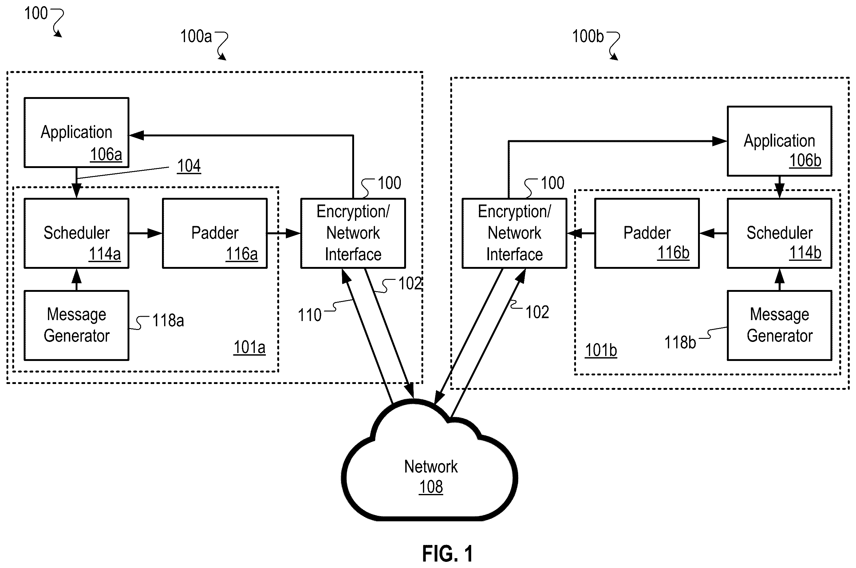 Patent US12375501 Figure 1 – Encrypted traffic obfuscation method and system