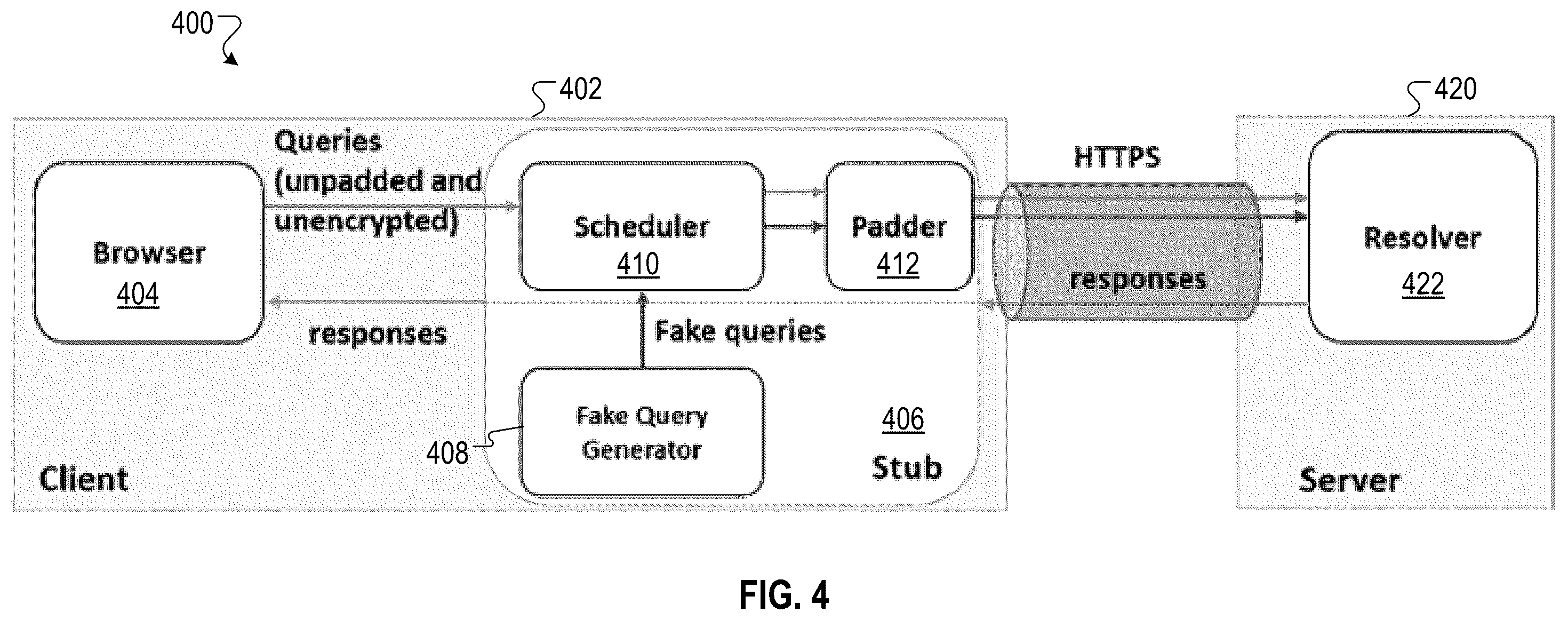 Patent US12375501 Figure 4 – Encrypted traffic obfuscation method and system