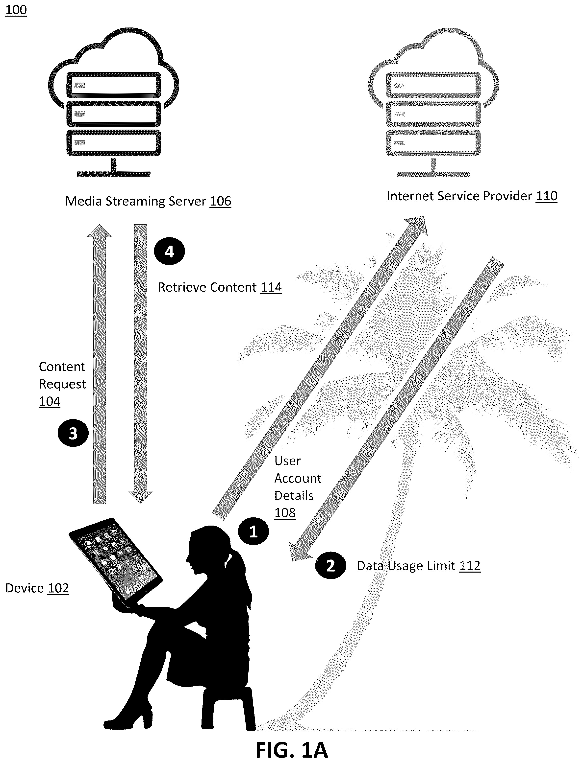 Patent US12375548 Figure 1 – Systems and methods for media quality selection of media assets based on internet service provider data usage limits