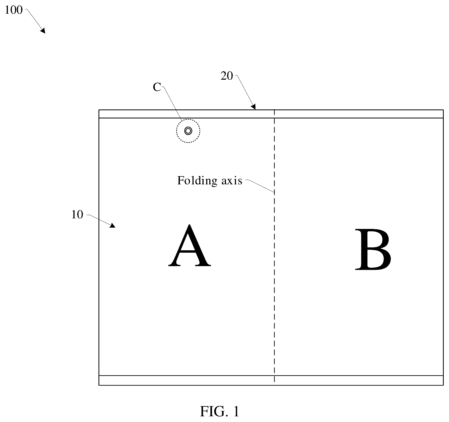 Patent US12375591 Figure 1 – Electronic device with foldable screen and control method
