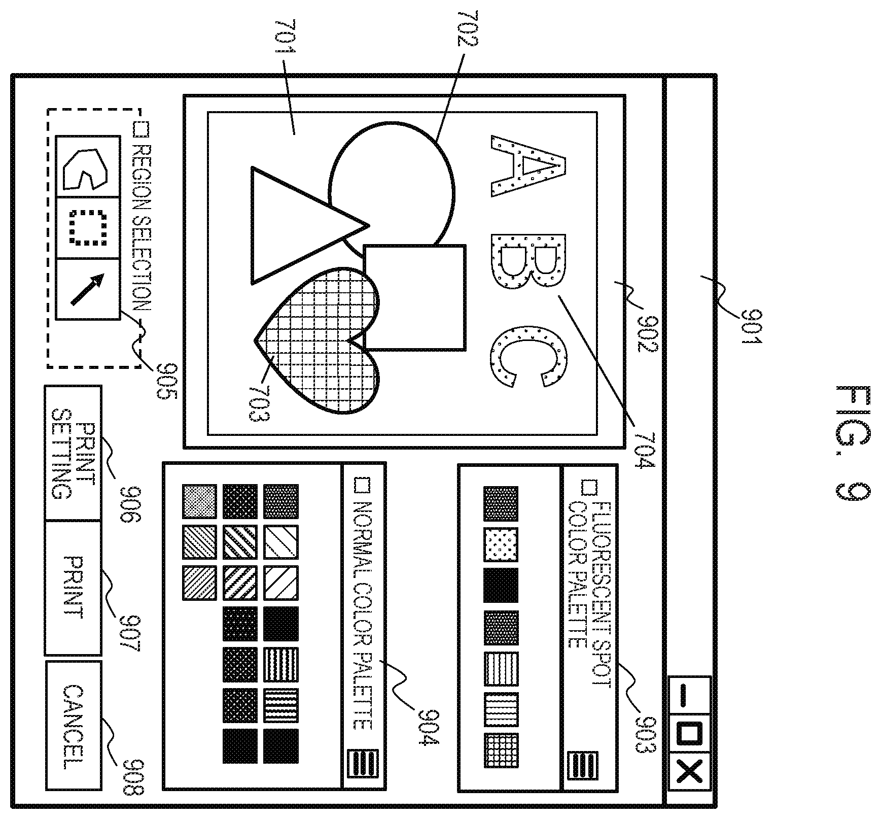 Patent US12375617 Figure 10 – Non-transitory computer readable storage medium, image processing apparatus, and control method of image processing apparatus for settings for performing printing using spot colors