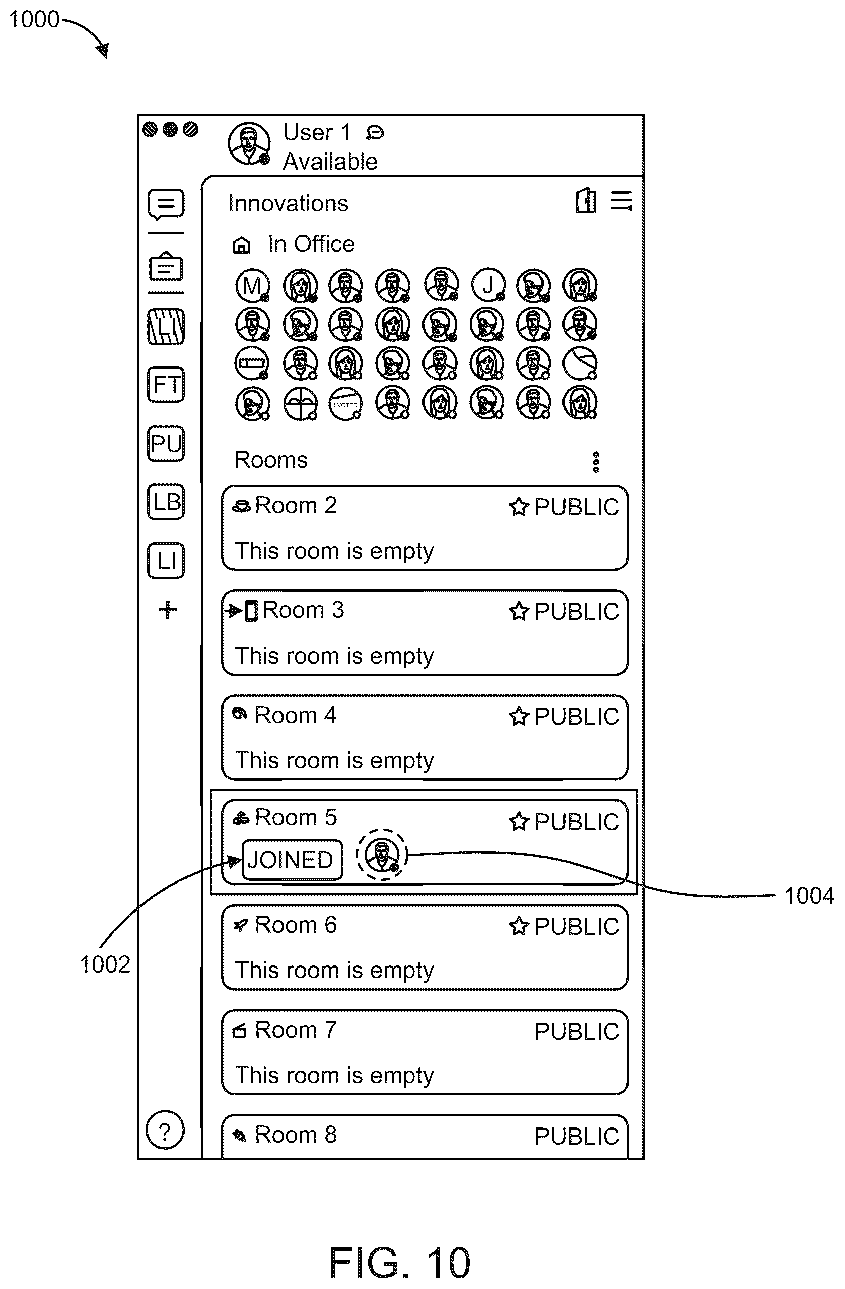 Patent US12375623 Figure 10 – Methods and systems for facilitating a collaborative work environment