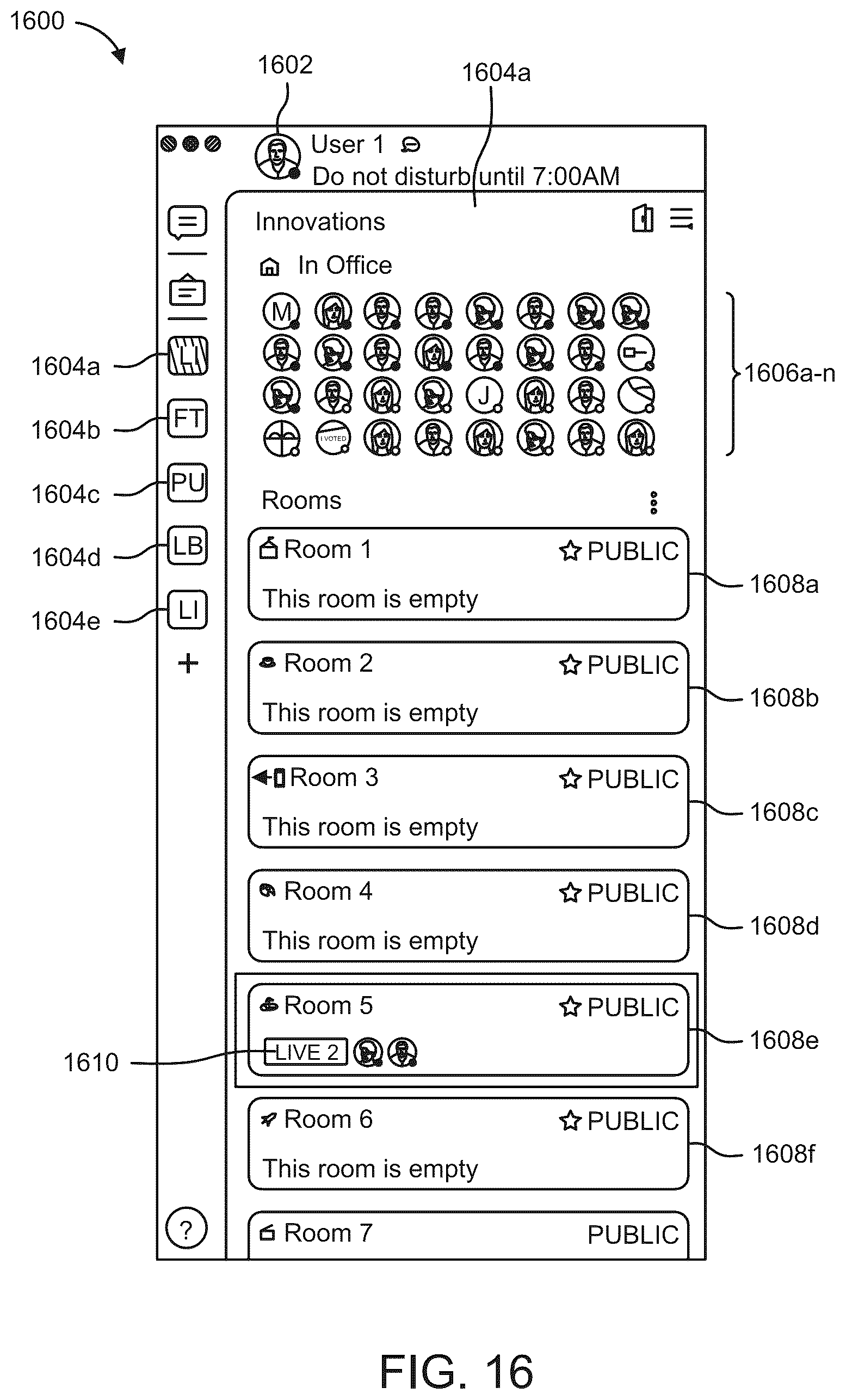Patent US12375623 Figure 16 – Methods and systems for facilitating a collaborative work environment